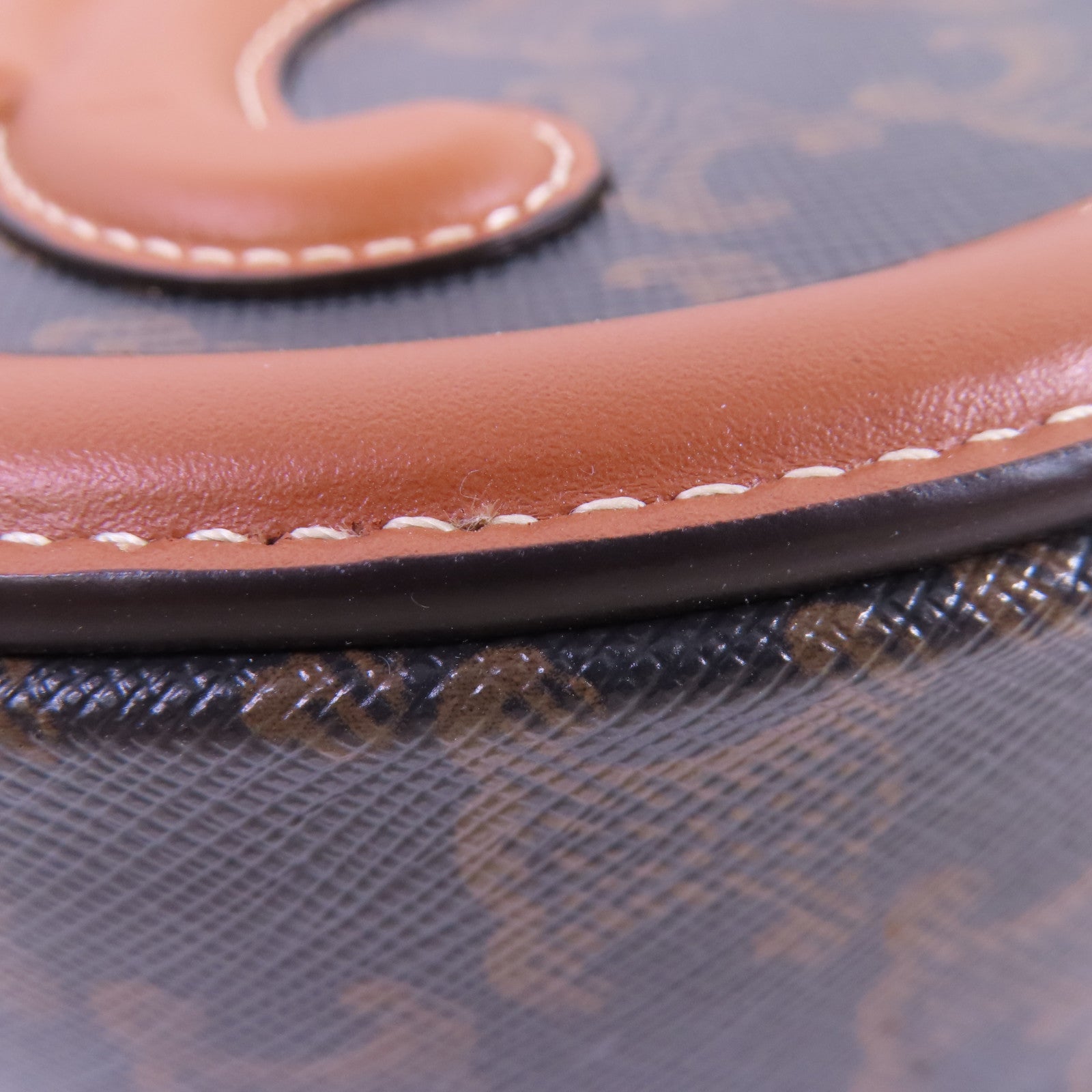 CELINE Triomphe帆布Triomphe Oval Shoulder Bag金扣肩背袋