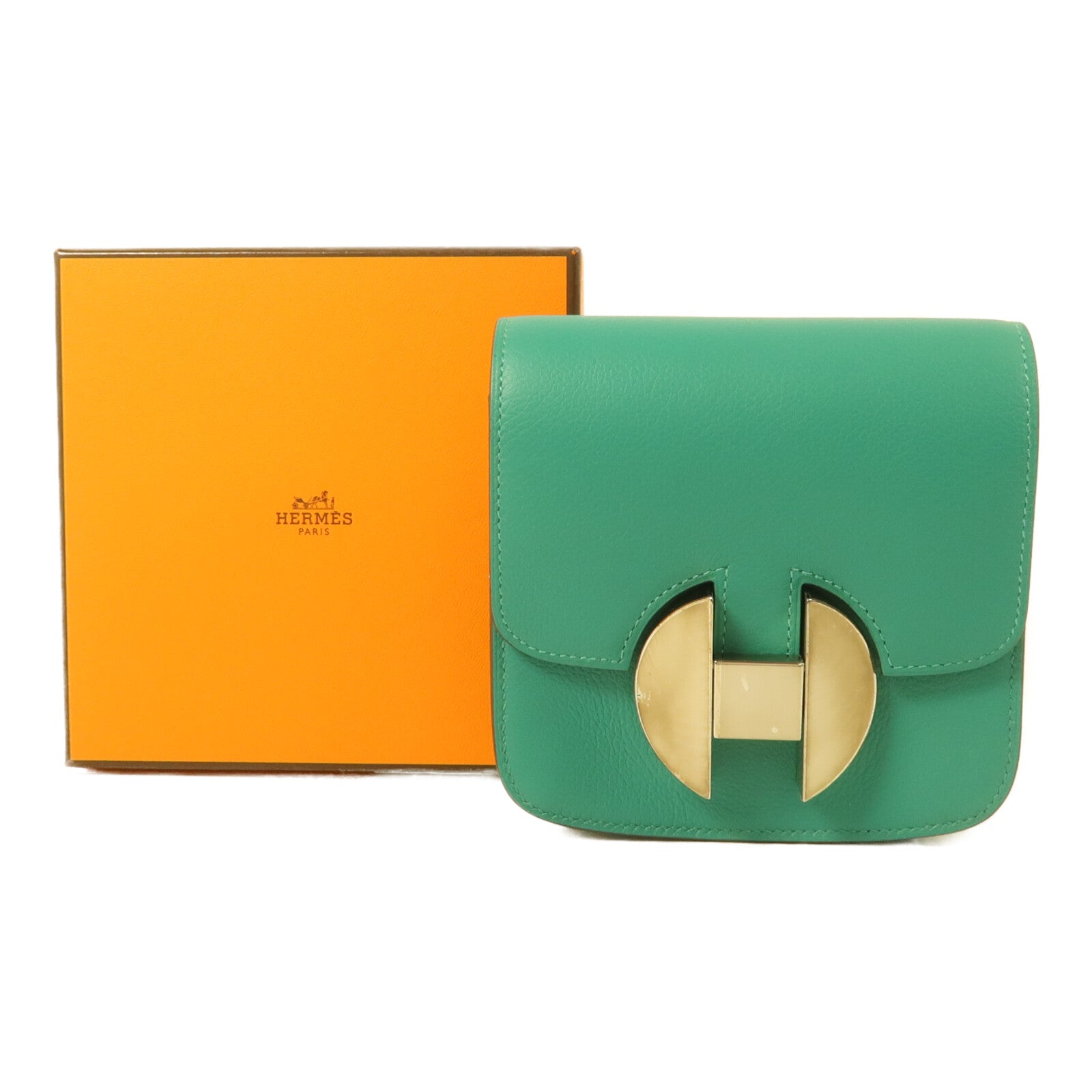 HERMES Evercolor皮革2002 Wallet錢包Vert Verone