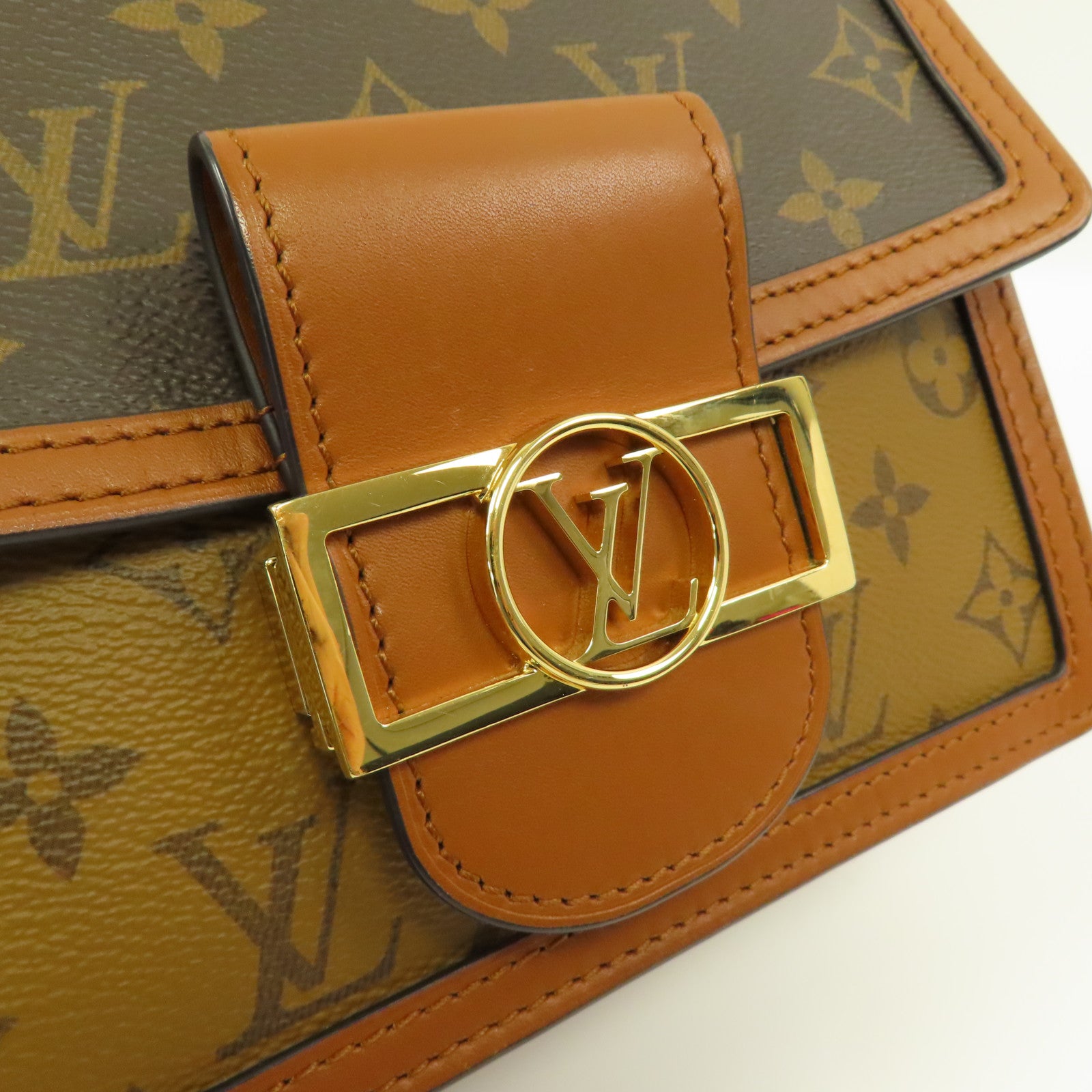 LOUIS VUITTON Monogrqam Reverse Mini Dauphine肩背袋棕色