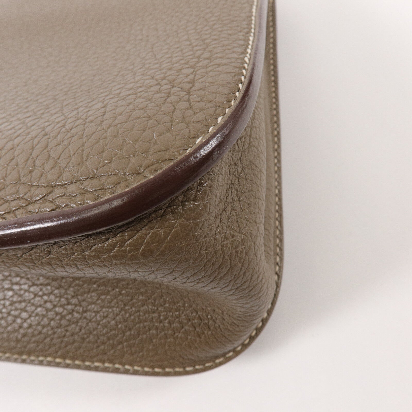 HERMES Clemence皮革Halzan 25手挽肩背兩用袋Etoupe