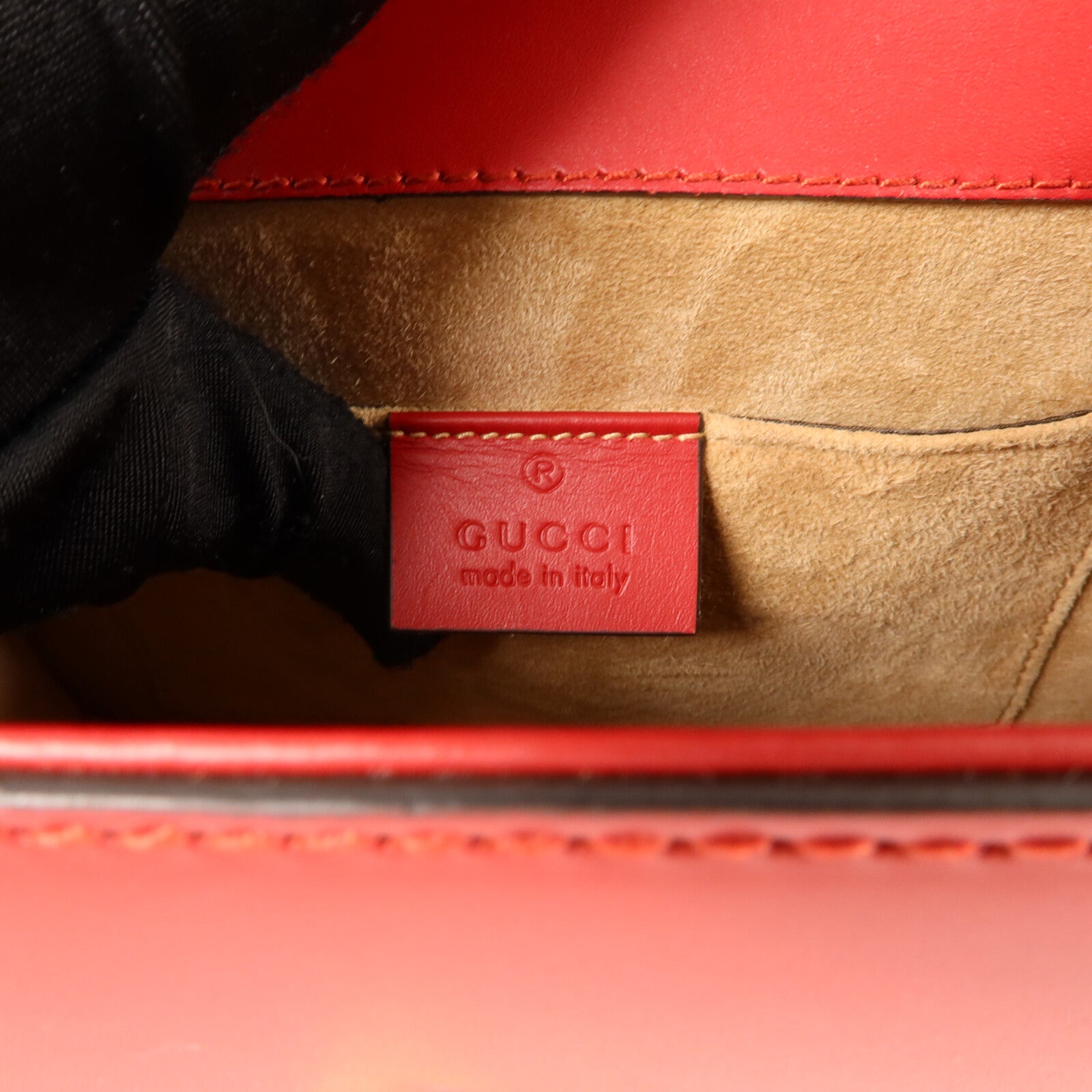 GUCCI 牛皮皮革Sylvie Mini手挽肩背兩用袋