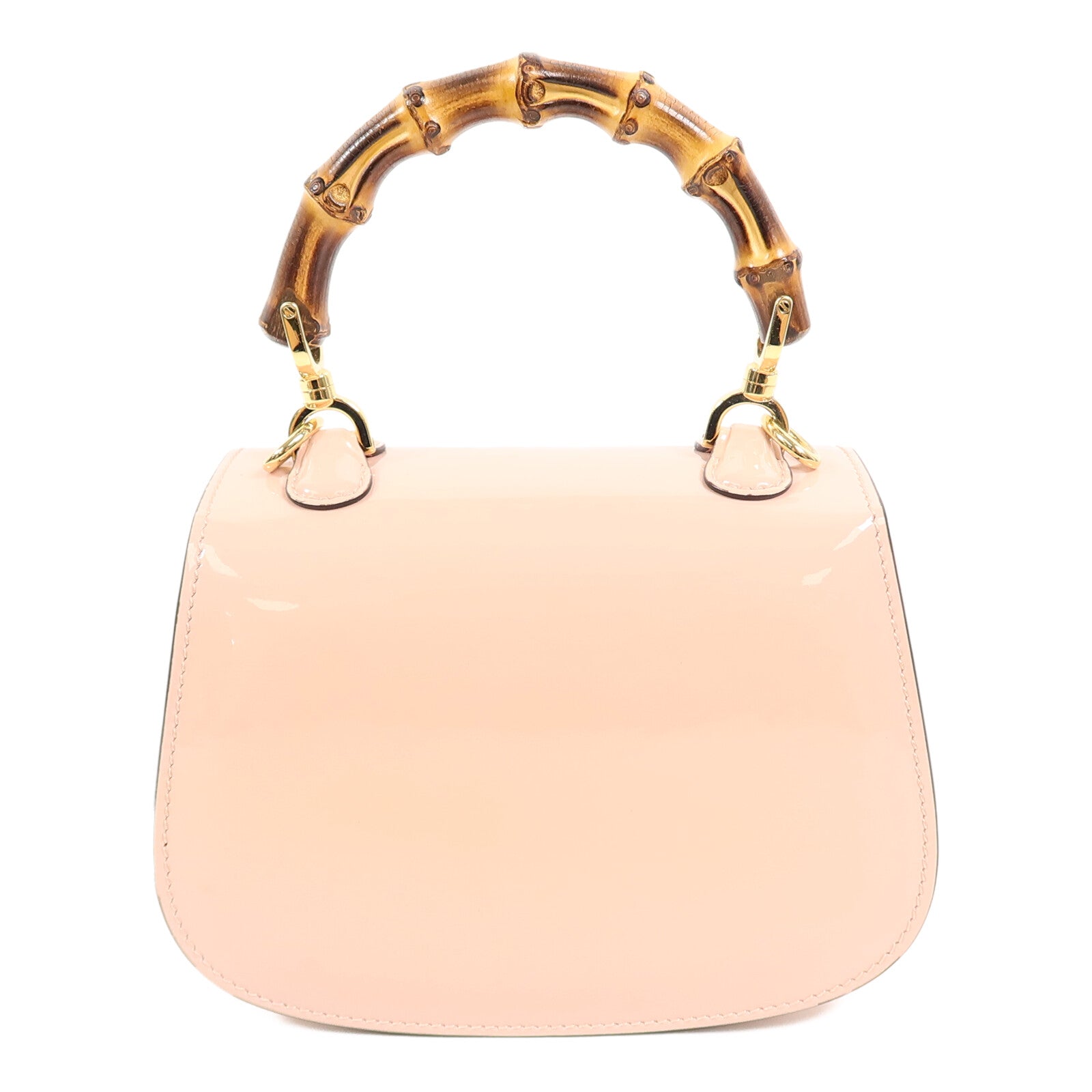 GUCCI 漆皮皮革Bamboo 1947 Mini Top Handle Bag鏈帶手挽肩背兩用袋