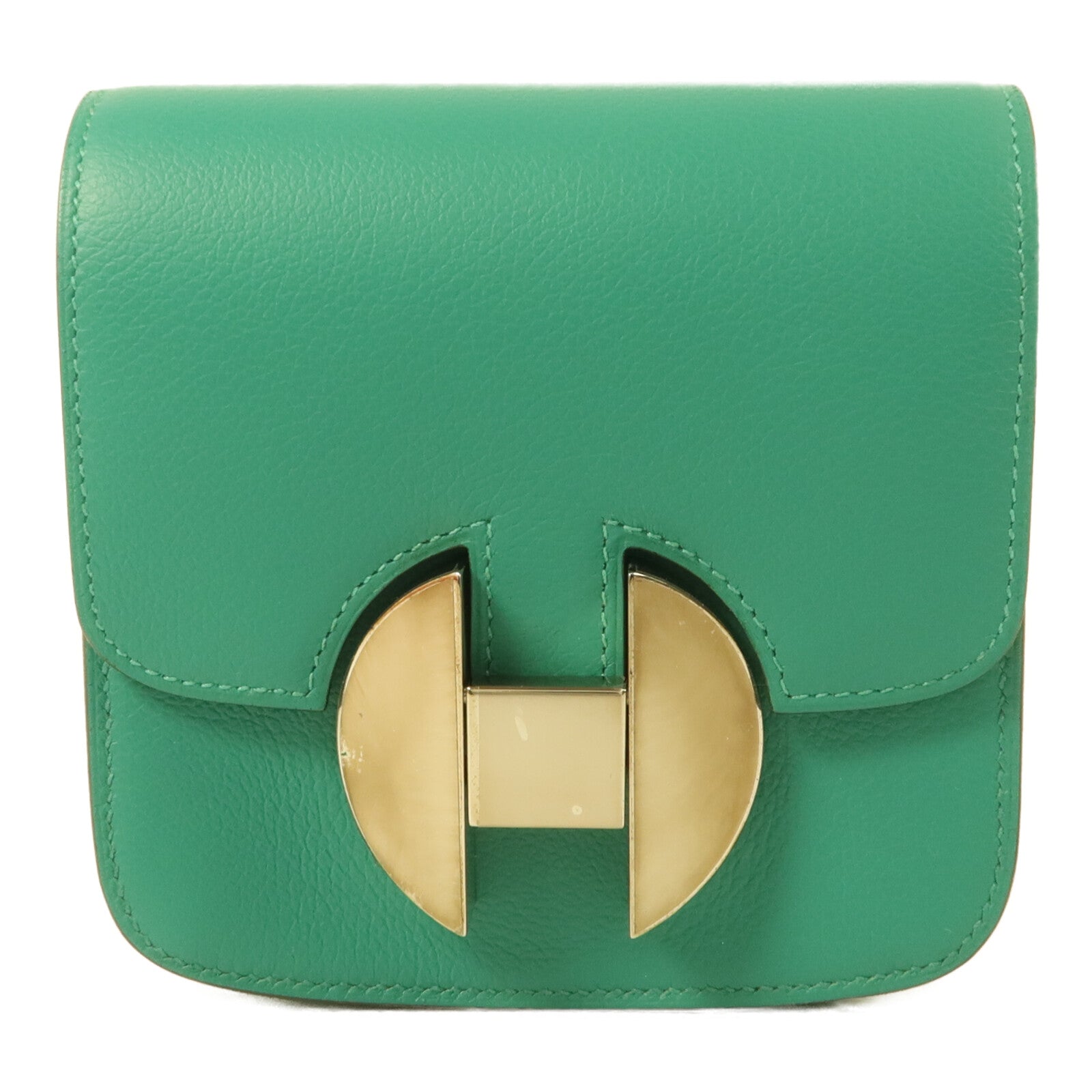 HERMES Evercolor皮革2002 Wallet錢包Vert Verone