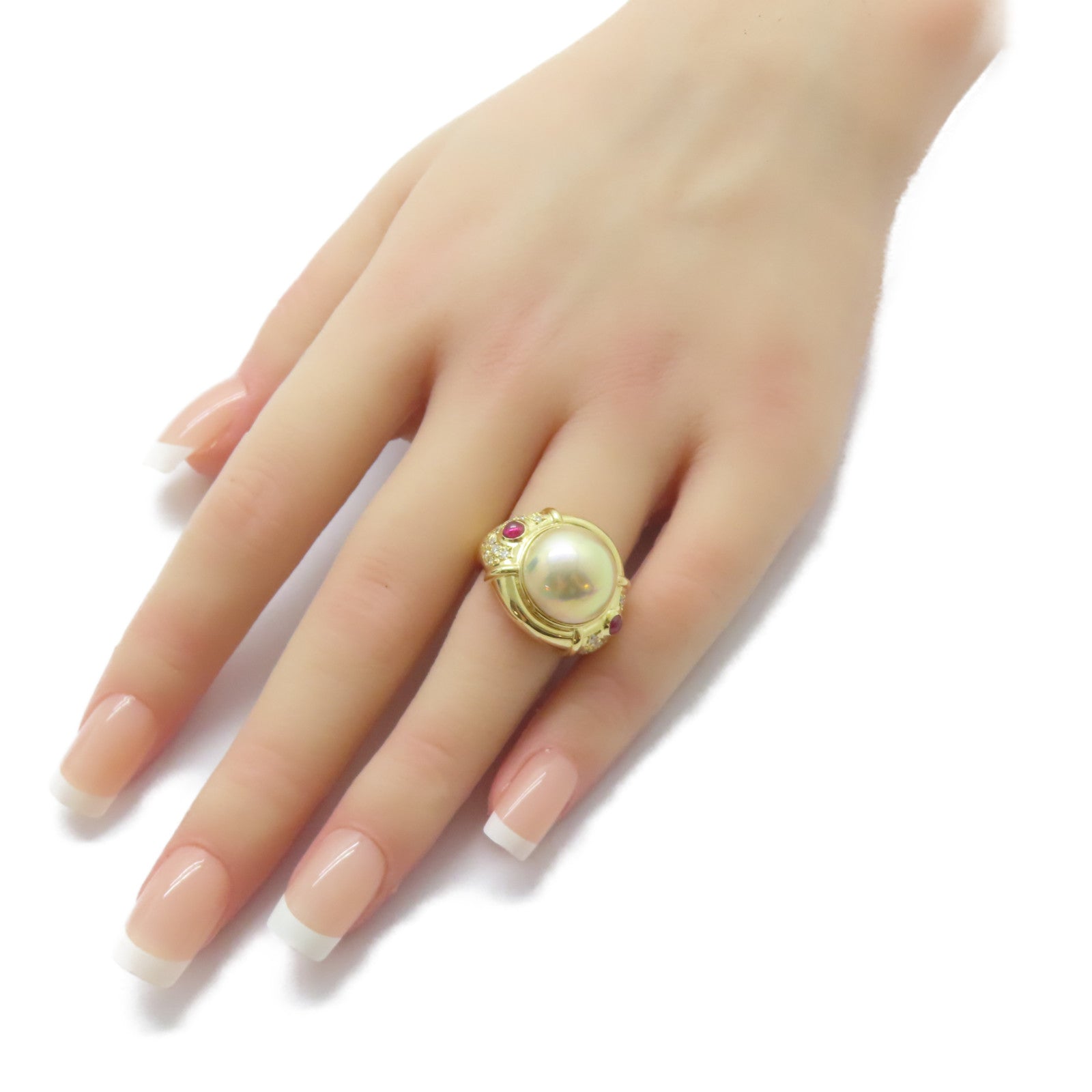TASAKI 18K黃金/Pearl Ring 13mm珍珠戒指US#5.75
