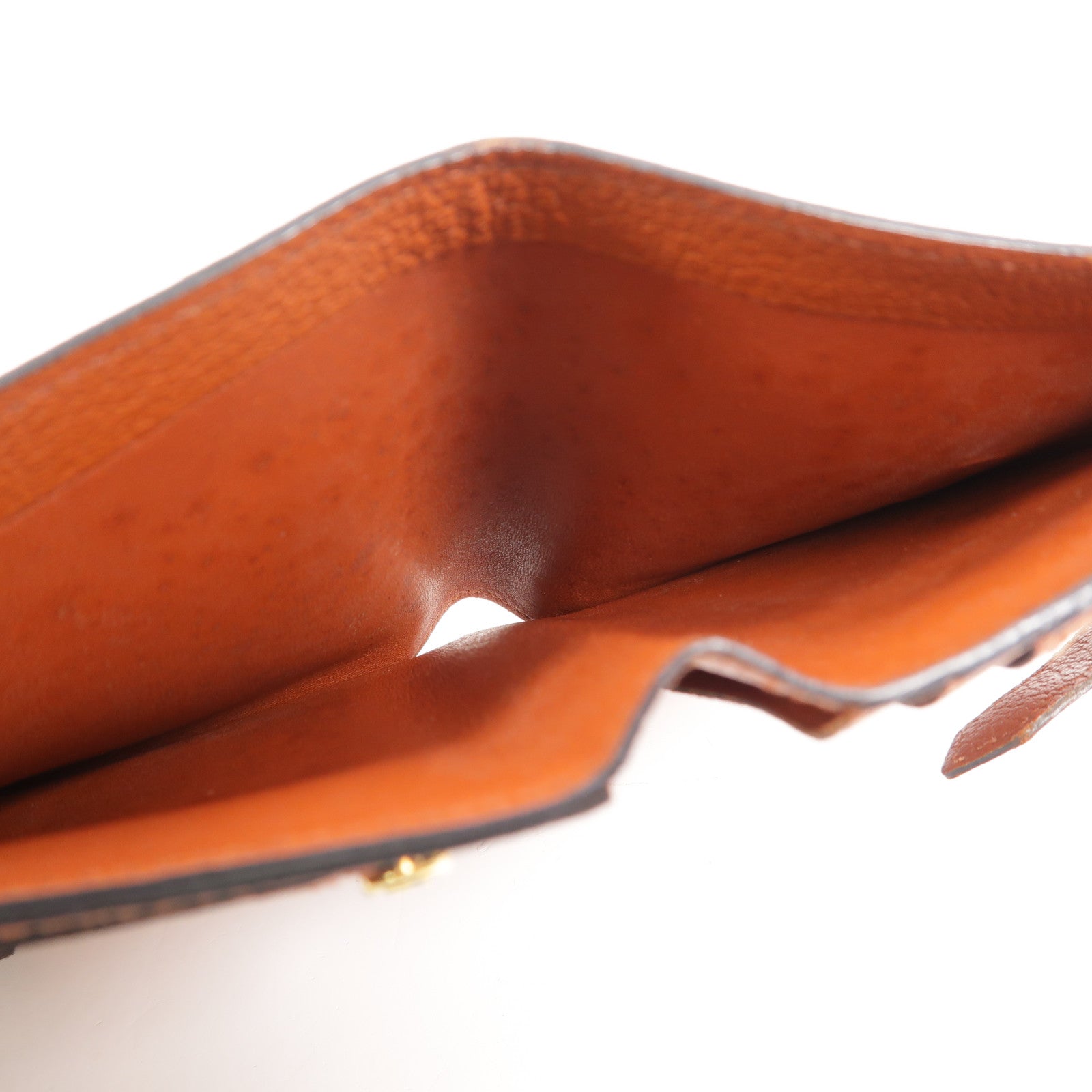 HERMES Chevre皮革Bearn Compact Wallet錢包Cuivre