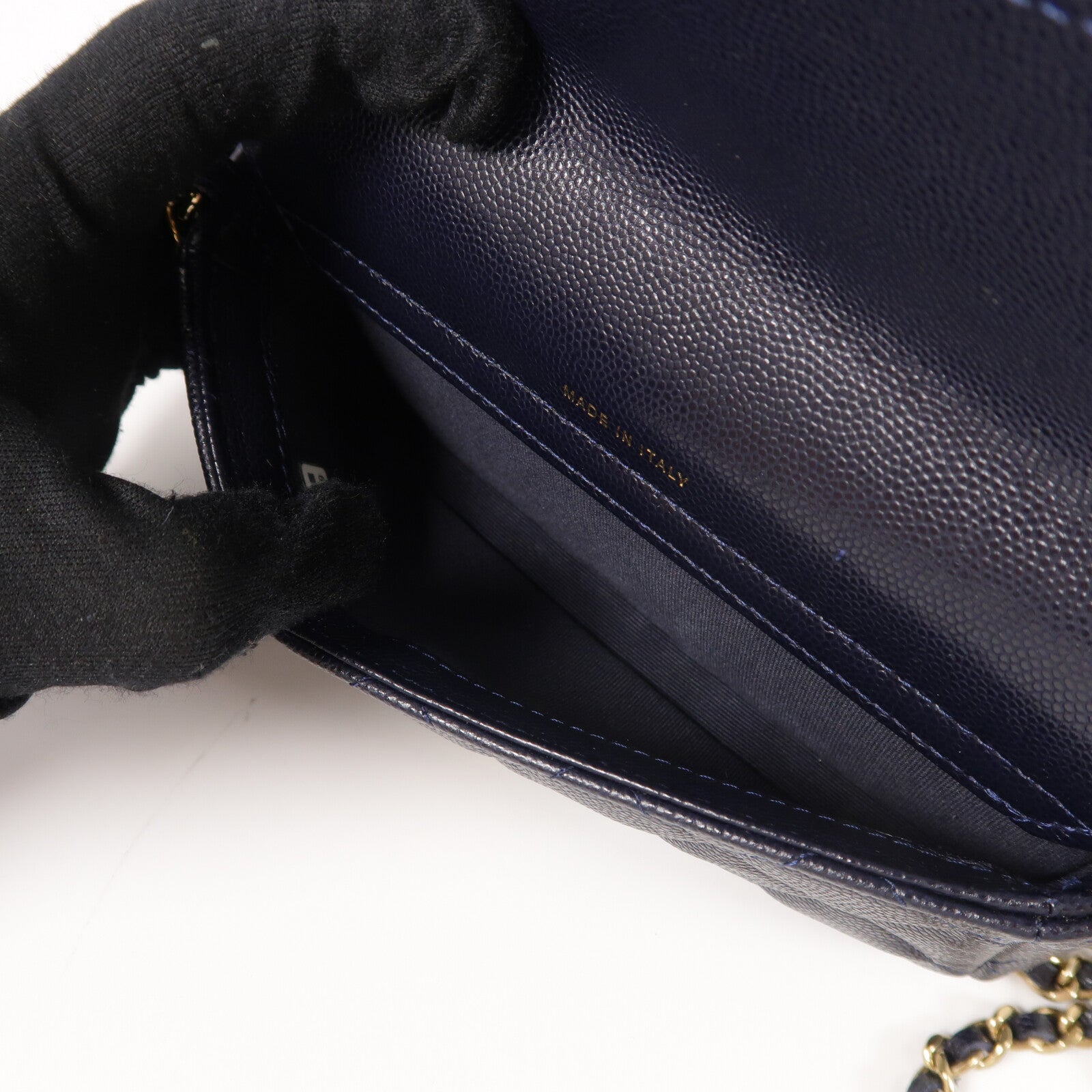 CHANEL 牛皮皮革Phone Bag鏈帶肩背袋