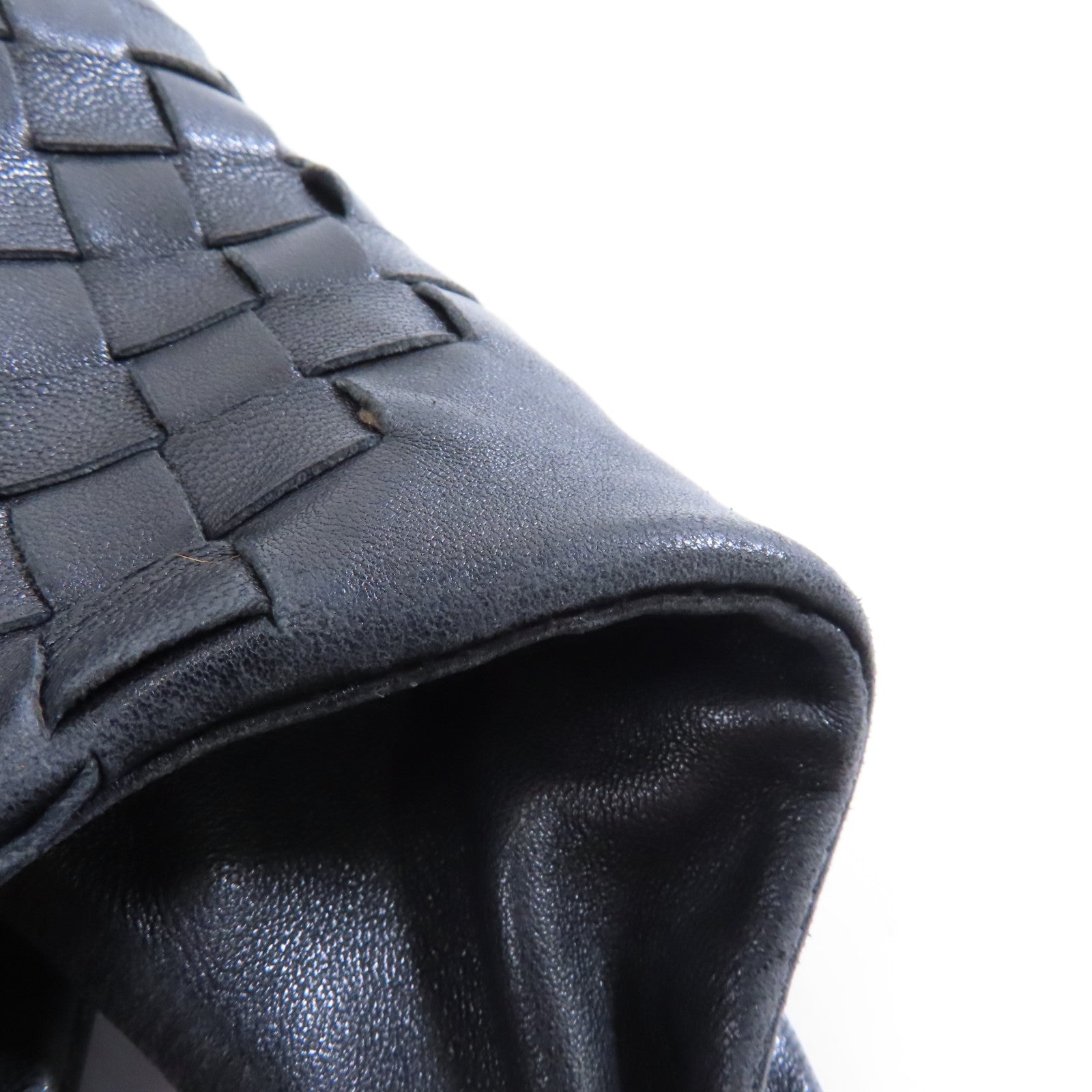 BOTTEGA VENETA 織紋皮革Campana Shoulder Bag銀扣肩背袋黑色