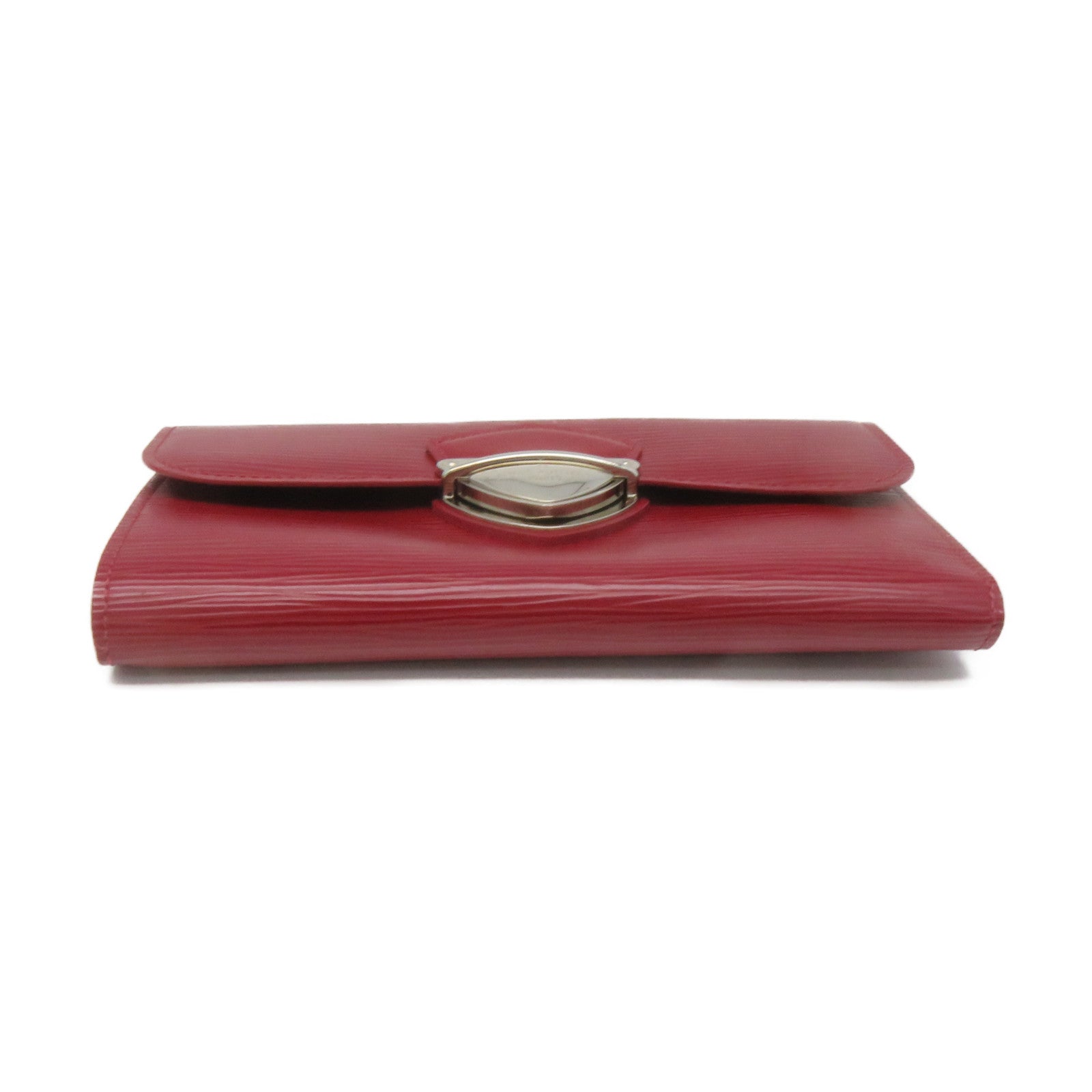 LOUIS VUITTON Epi Long Wallet silver buckle long wallet wine red
