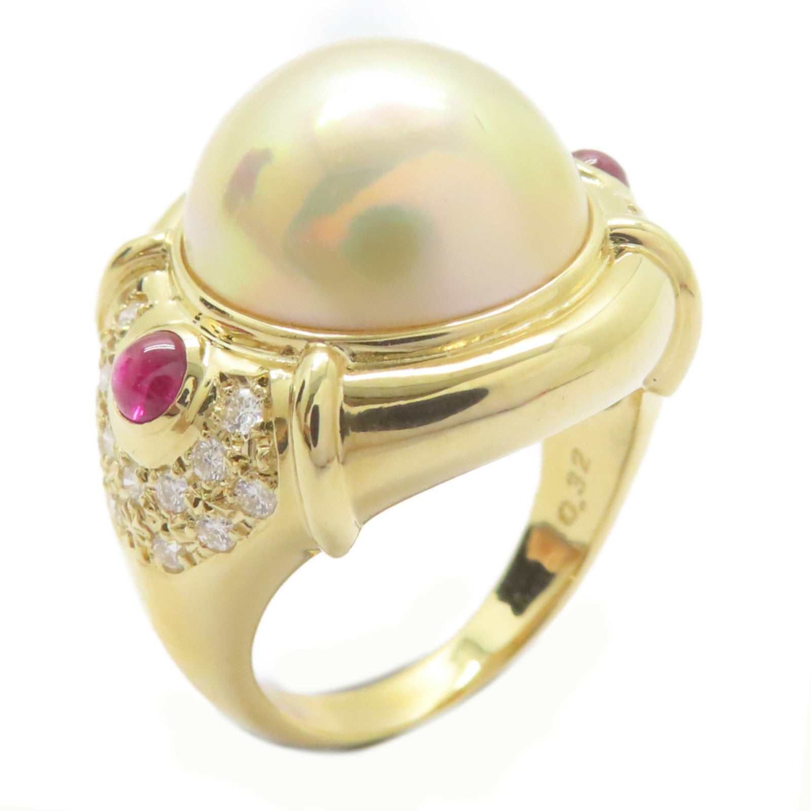 TASAKI 18K黃金/Pearl Ring 13mm珍珠戒指US#5.75