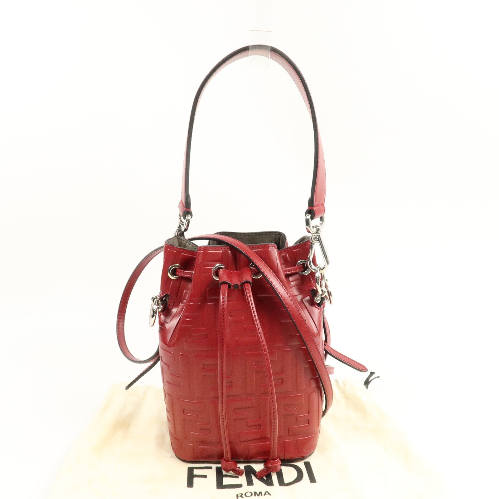 FENDI 牛皮皮革Mon Tresor Mini手挽肩背兩用袋