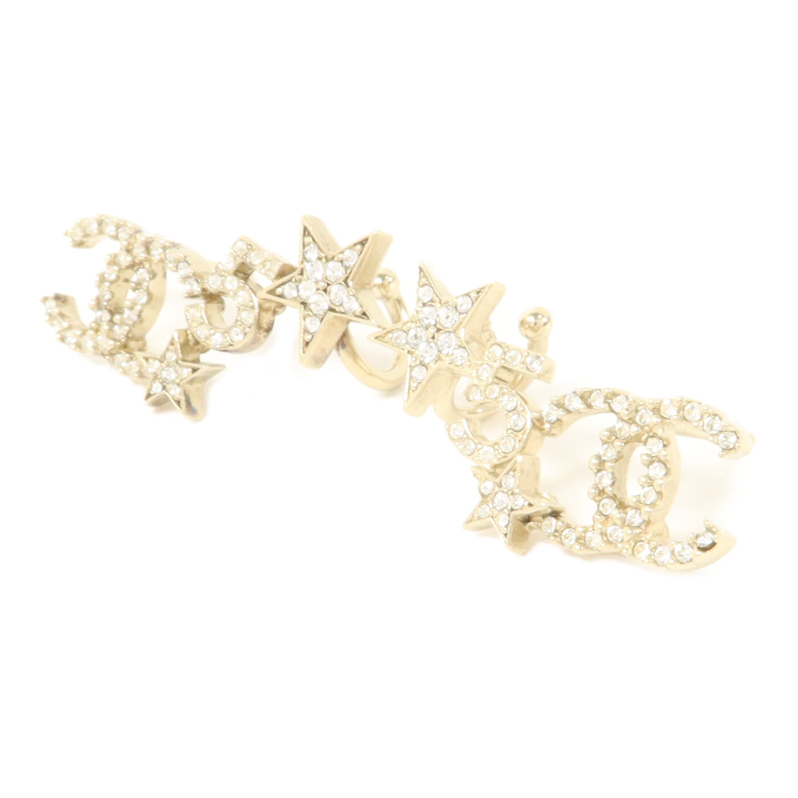 CHANEL 金屬/水晶Pierced Earring耳環