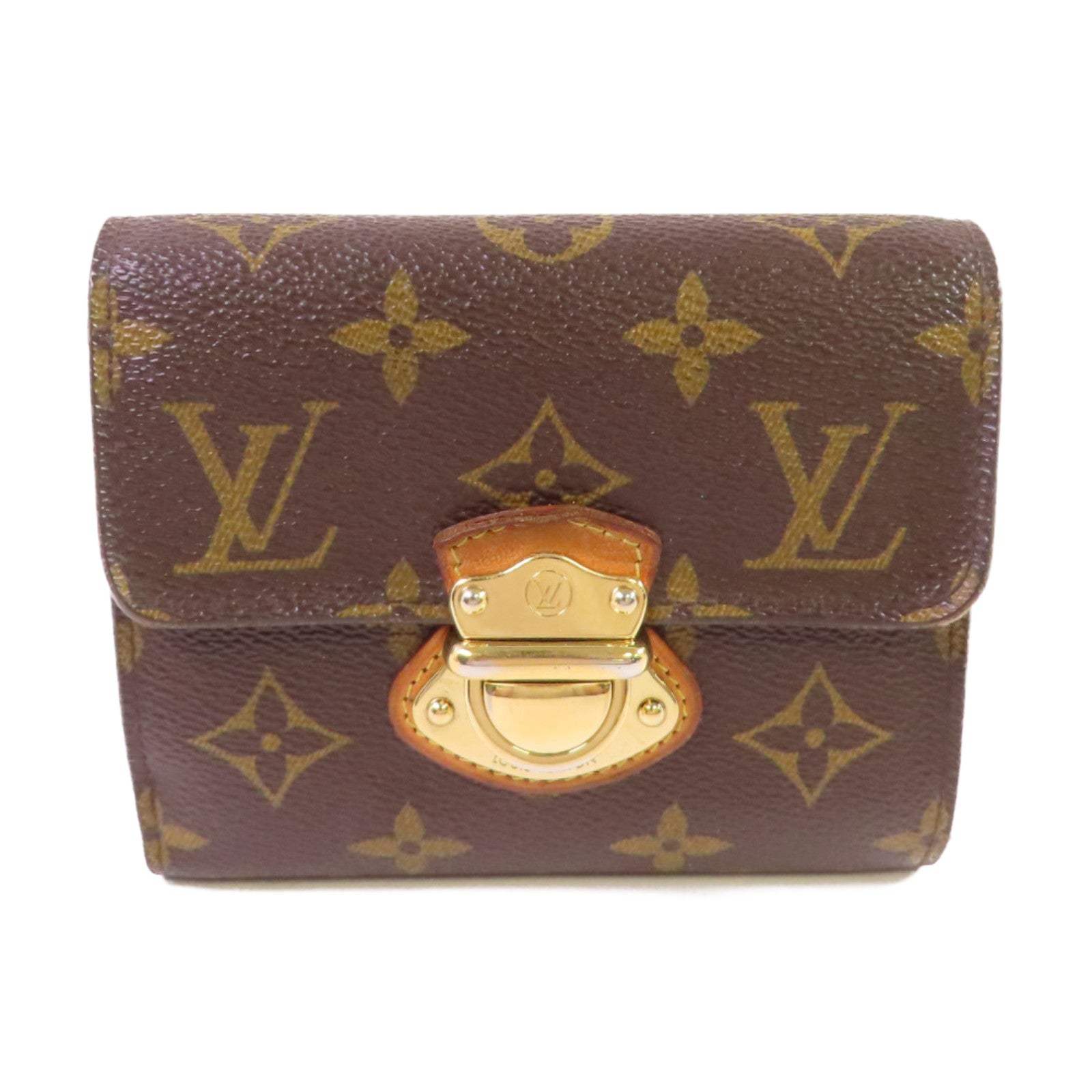 LOUIS VUITTON Monogram Joey Short Wallet金扣短錢包啡色