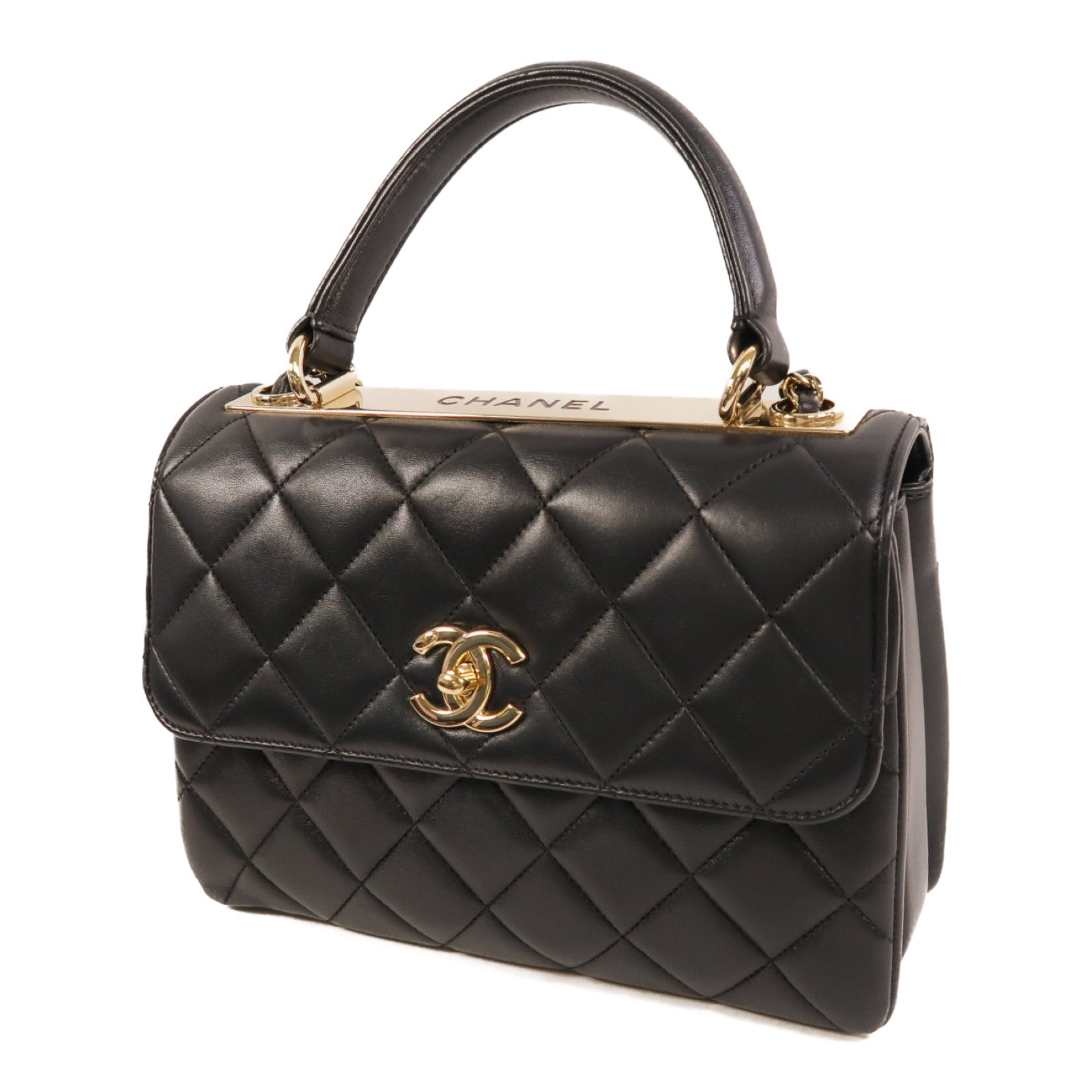 CHANEL 羊皮皮革Trendy CC Top Handle Bag鏈帶手挽肩背兩用袋