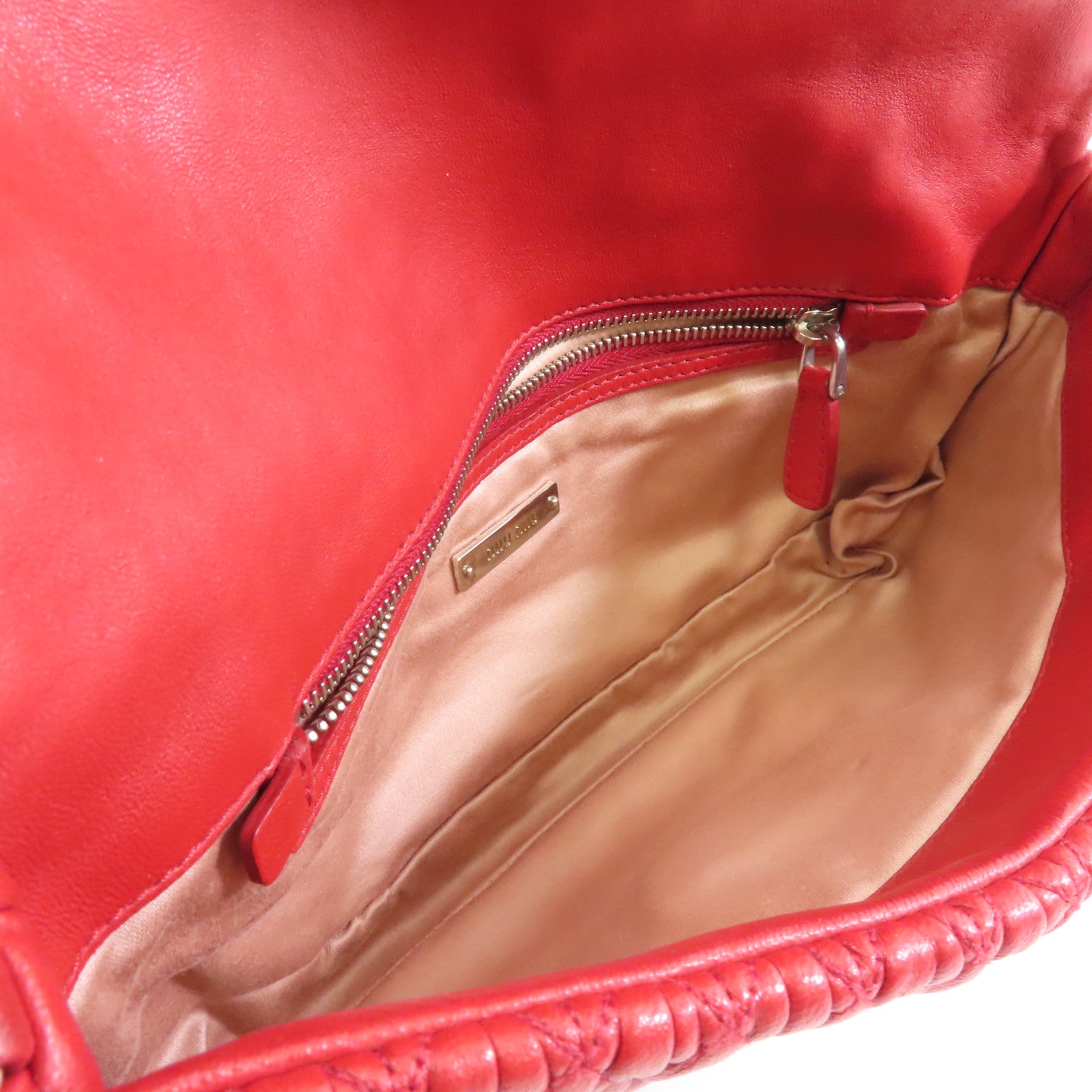 Miu Miu 羊皮皮革Shoulder Bag銀扣肩背袋紅色