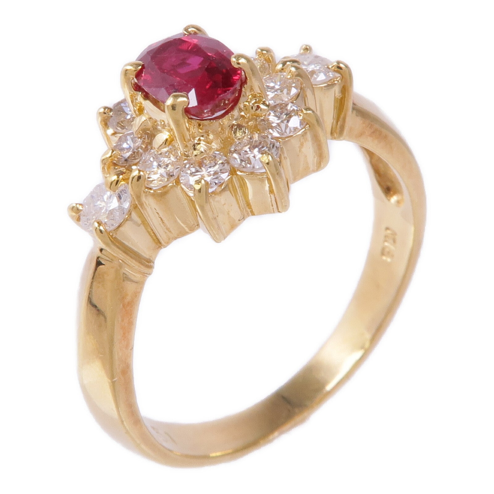 JEWELRY 18K黃金Spinel Diamond Ring尖晶石/鑽石戒指US#6.5