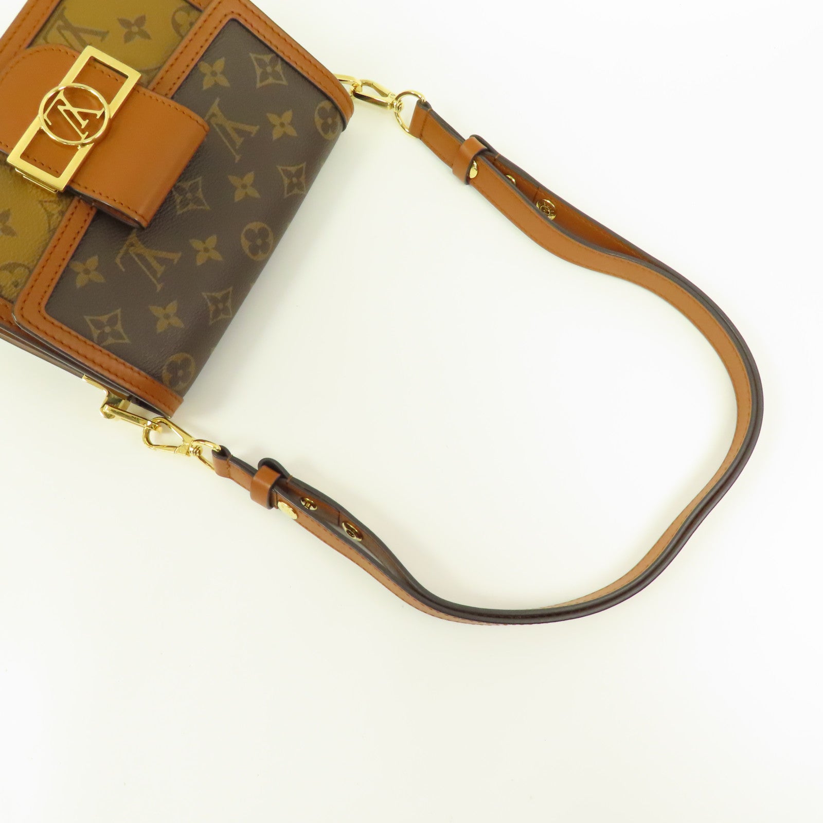 LOUIS VUITTON Monogrqam Reverse Mini Dauphine肩背袋棕色