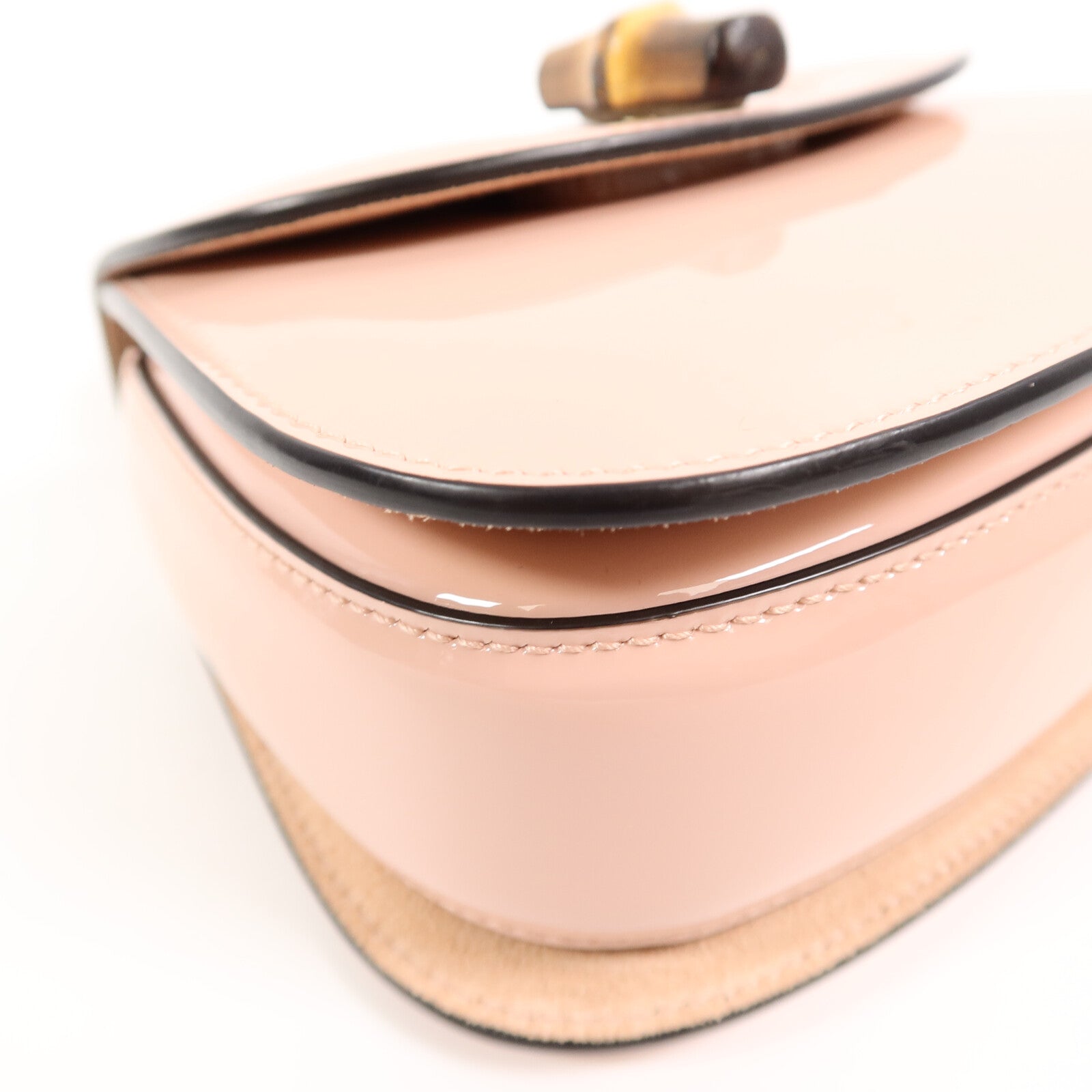 GUCCI 漆皮皮革Bamboo 1947 Mini Top Handle Bag鏈帶手挽肩背兩用袋