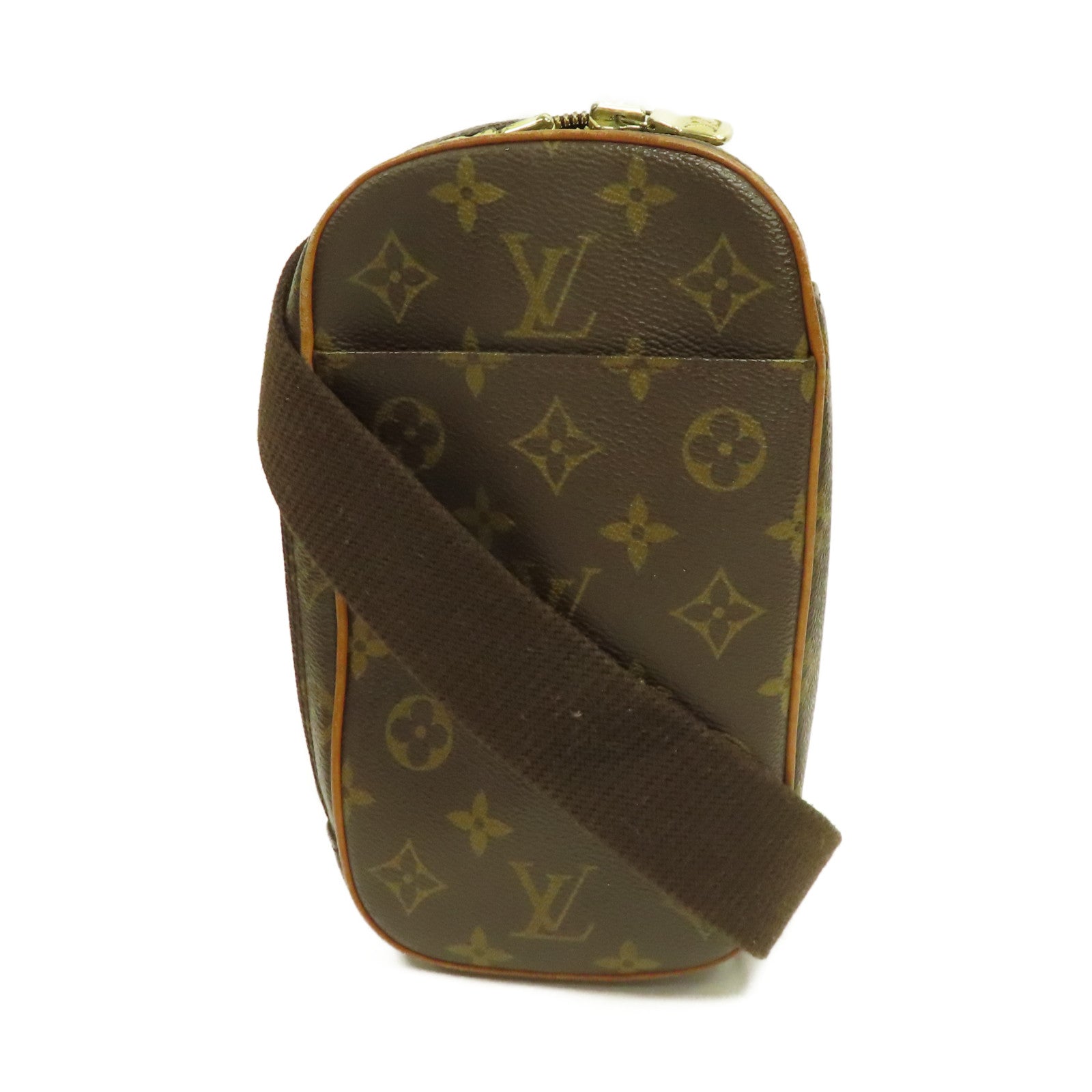 LOUIS VUITTON Monogram Pochette Gange金扣肩背袋啡色