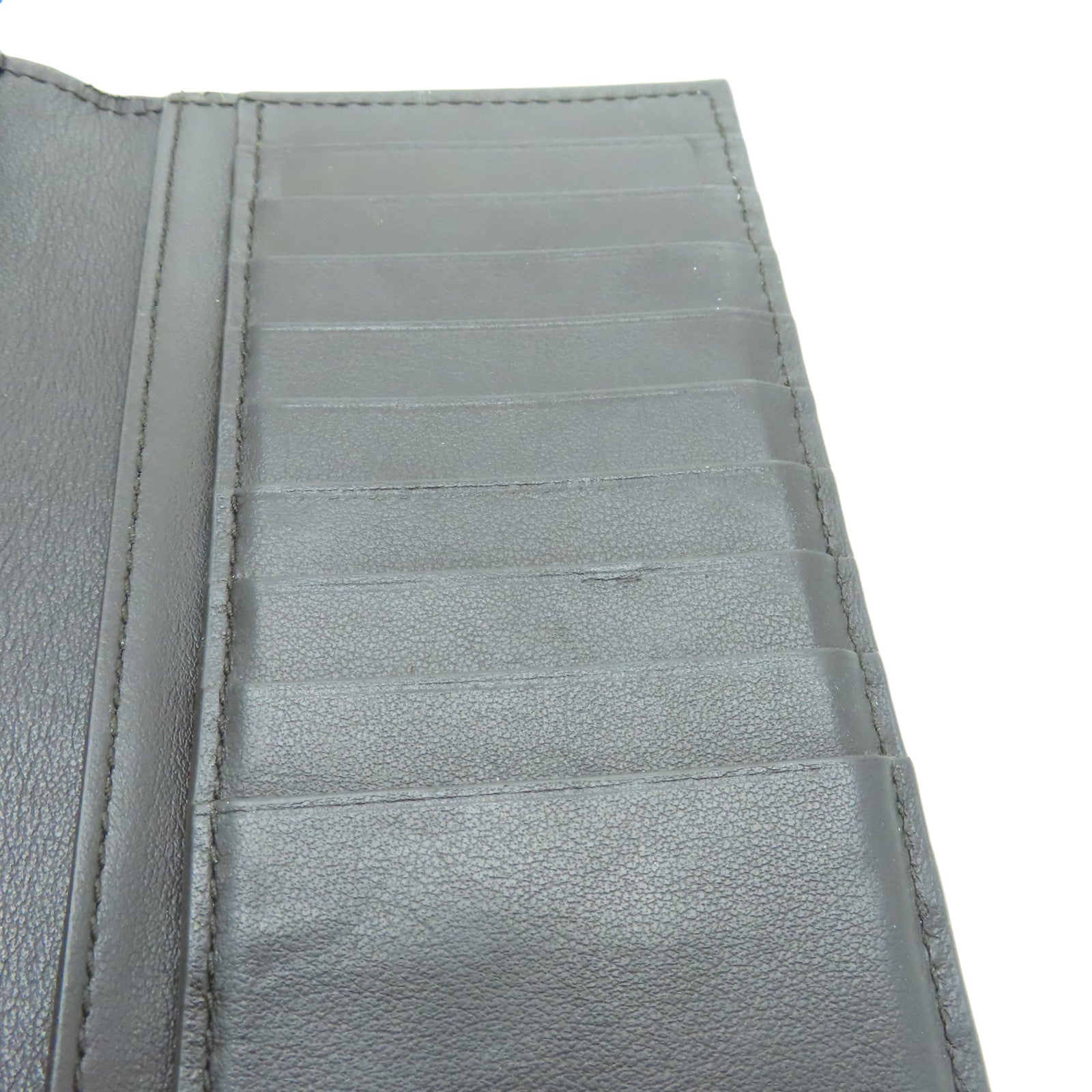 BOTTEGA VENETA Textured Leather Long Wallet Brown
