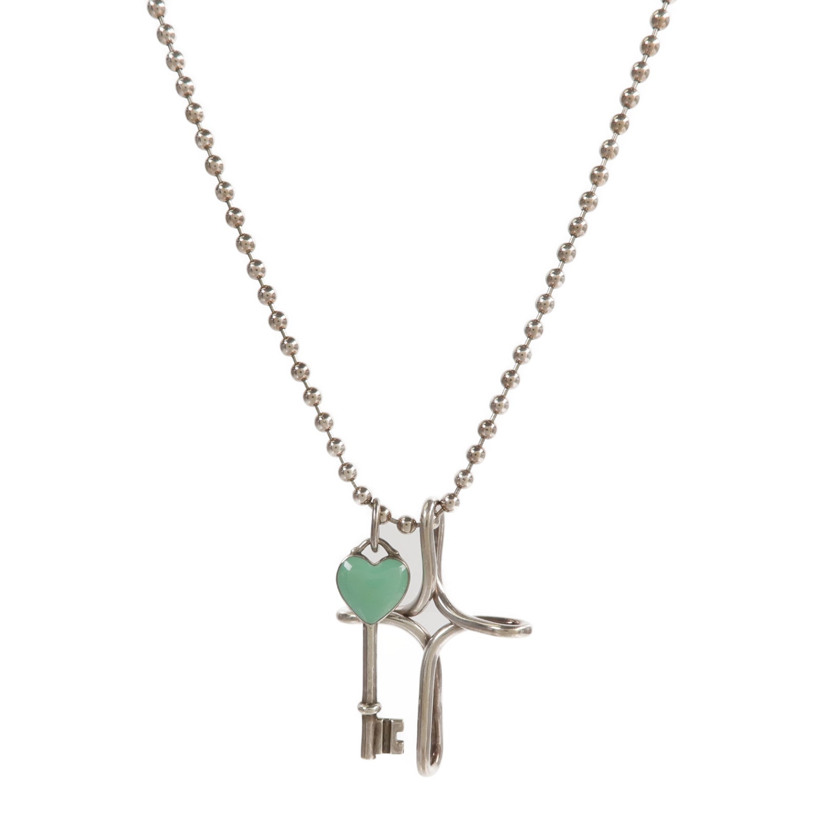 TIFFANY＆CO 925純銀Infinity Cross & Key Necklace項鍊
