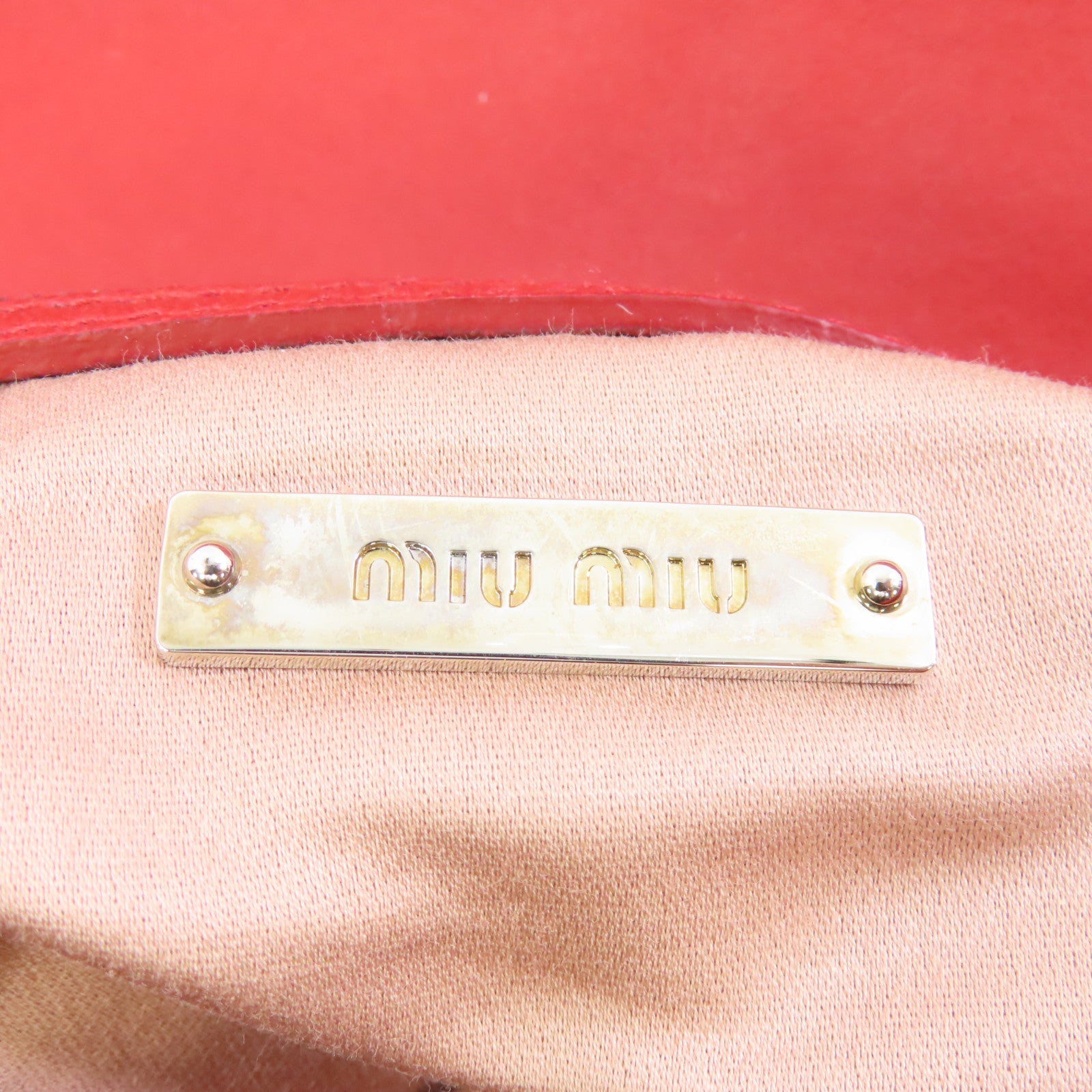 Miu Miu 羊皮皮革Shoulder Bag銀扣肩背袋紅色