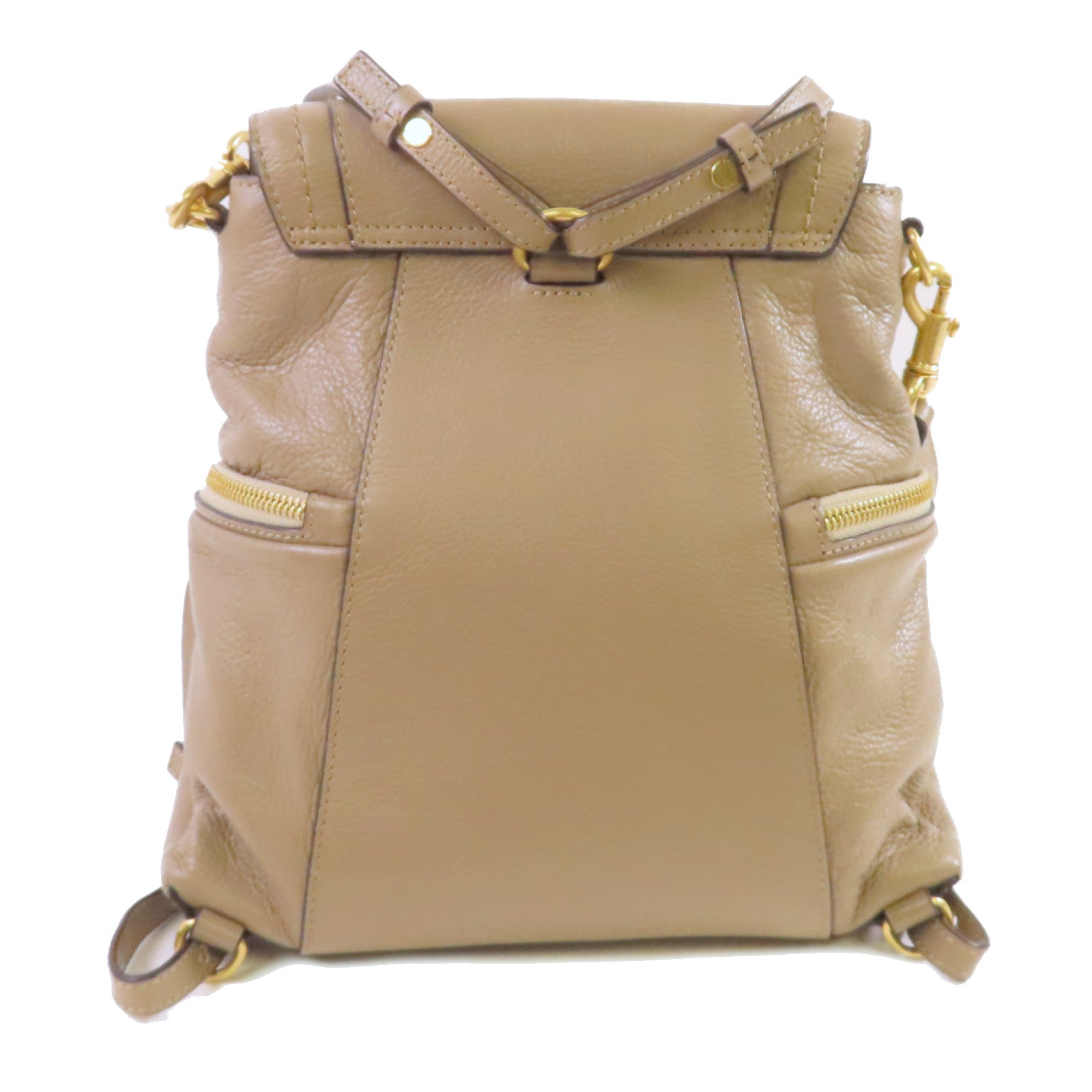 SEE BY CHLOE 牛皮皮革2Way Backpack金扣肩背背包兩用袋灰色