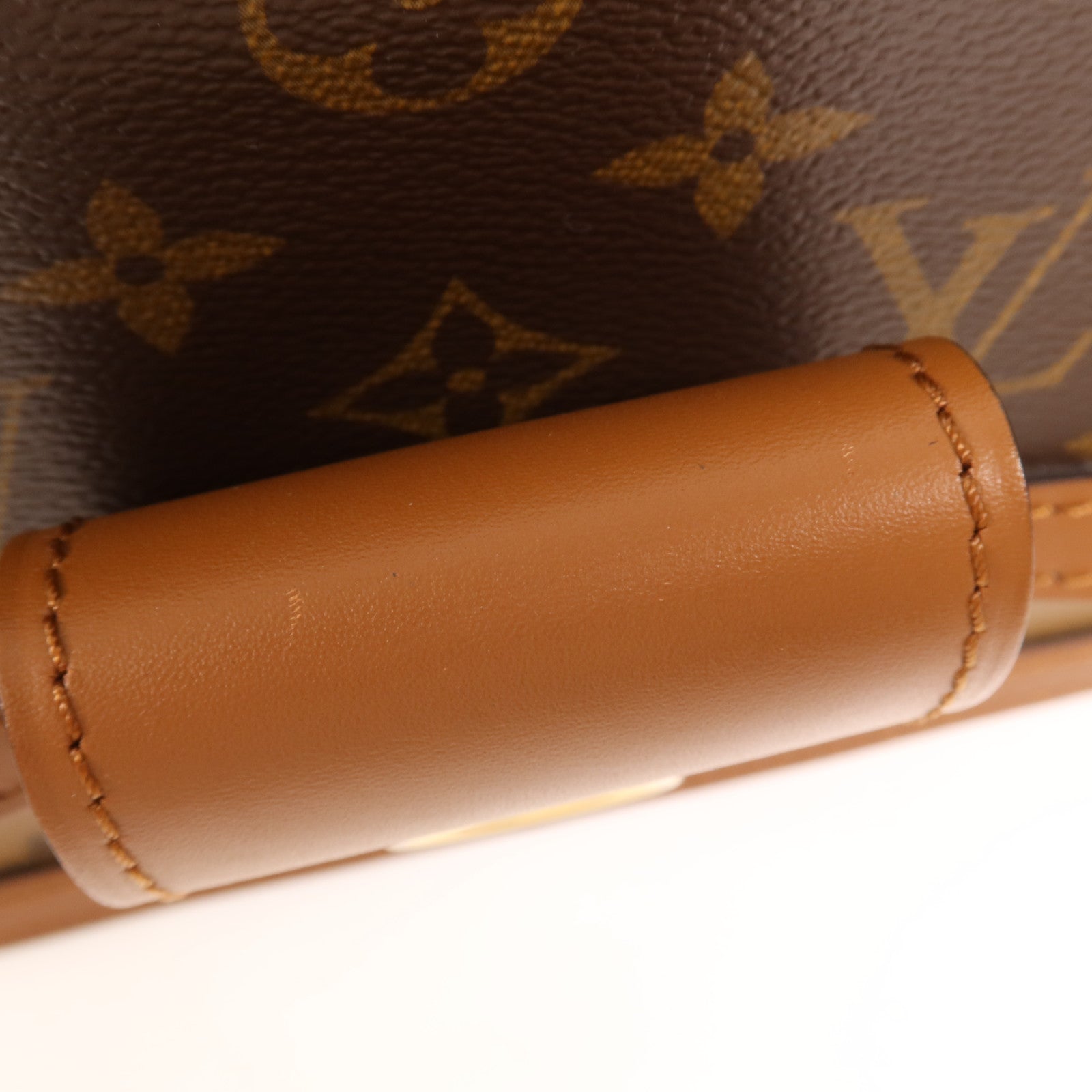 LOUIS VUITTON Monogram/Monogram Reverse Dauphine MM金扣手挽肩背兩用袋棕色