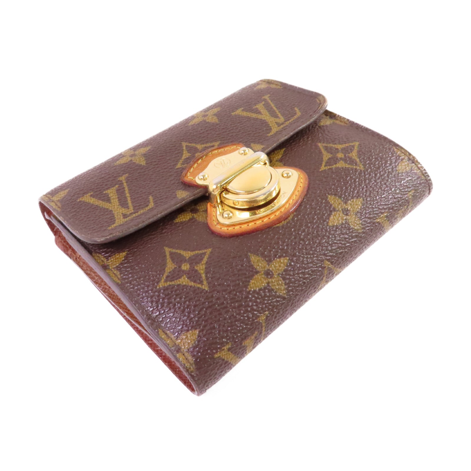 LOUIS VUITTON Monogram Joey Short Wallet金扣短錢包啡色