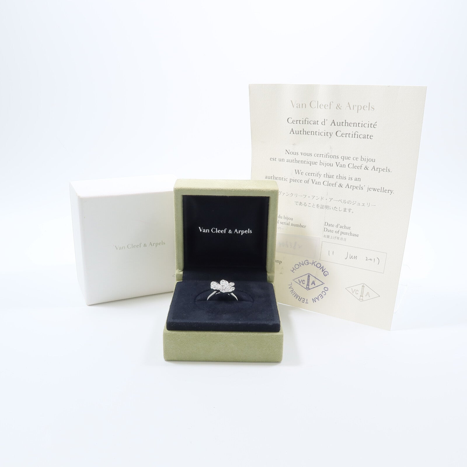 Van Cleef & Arpels 18K白金Diamond Frivole Ring鑽石戒指