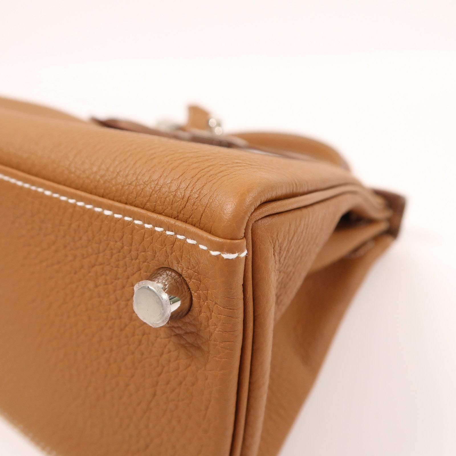 HERMES Clemence皮革Kelly 25銀扣手挽肩背兩用袋