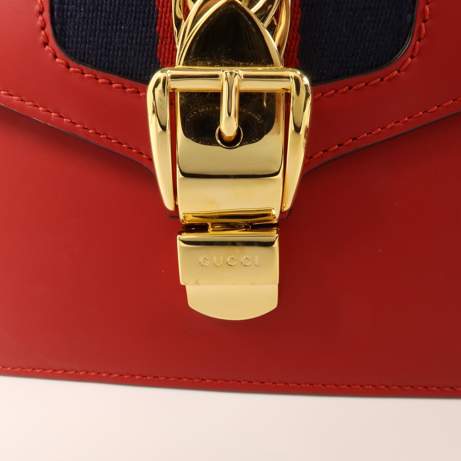 GUCCI 牛皮皮革Sylvie Mini手挽肩背兩用袋