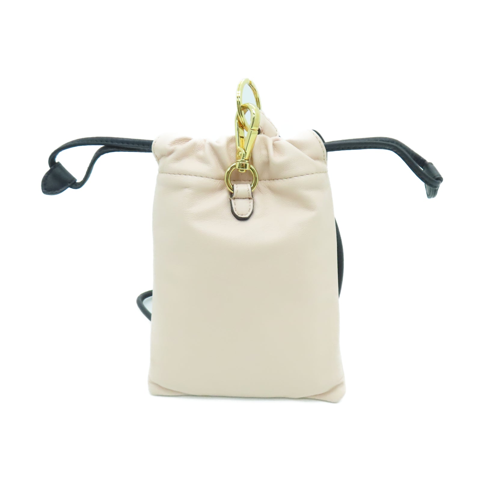 FENDI 【激減優惠】羊皮皮革Pouch Shoulder金扣肩背袋粉紅色