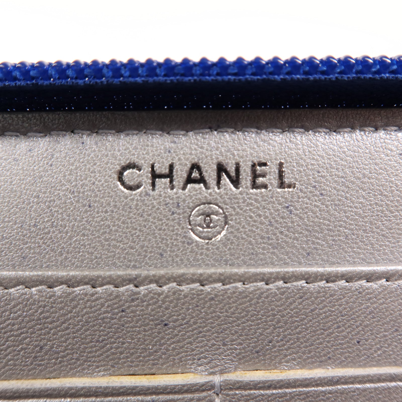 CHANEL 羊皮皮革Long Wallet銀扣長錢包