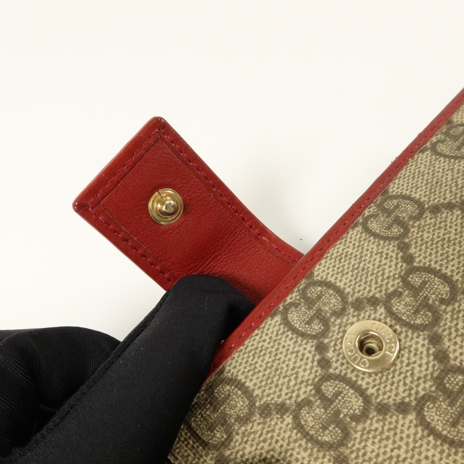 GUCCI 塗層帆布Wed Continental Long Wallet金扣長錢包