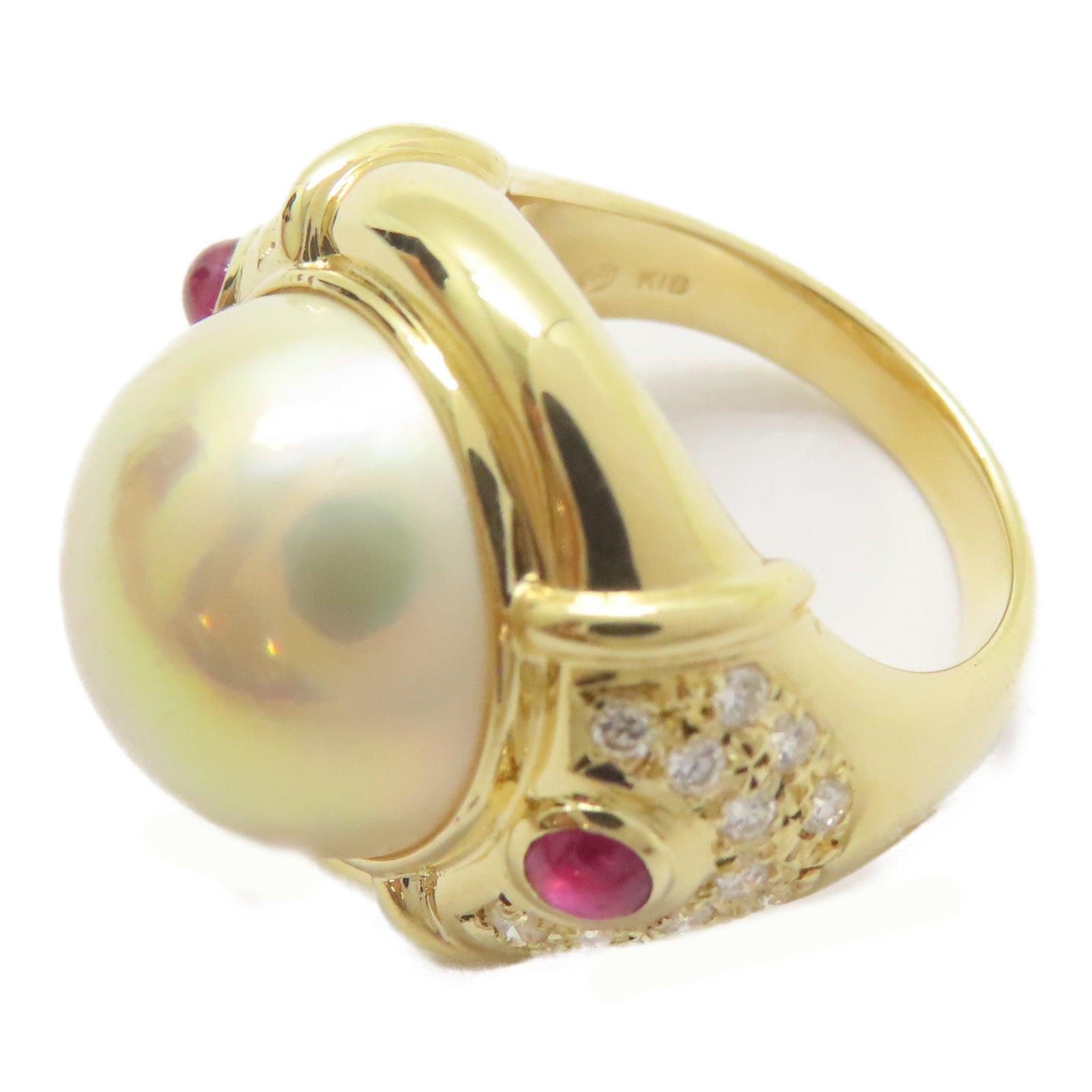 TASAKI 18K黃金/Pearl Ring 13mm珍珠戒指US#5.75