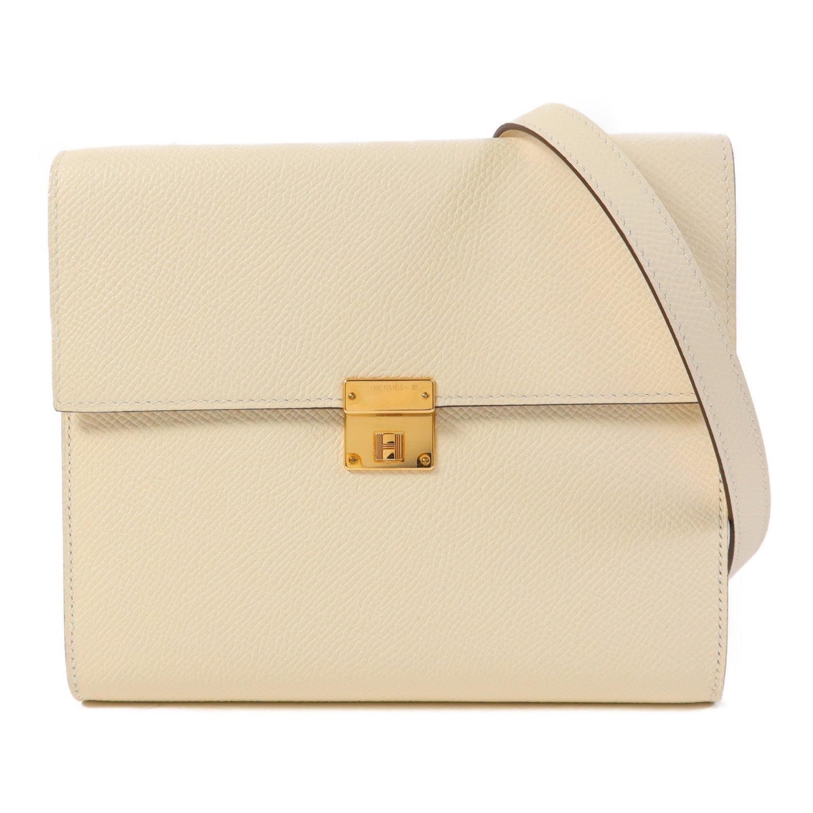 HERMES Epsom皮革Clic 16金扣肩背袋Nata