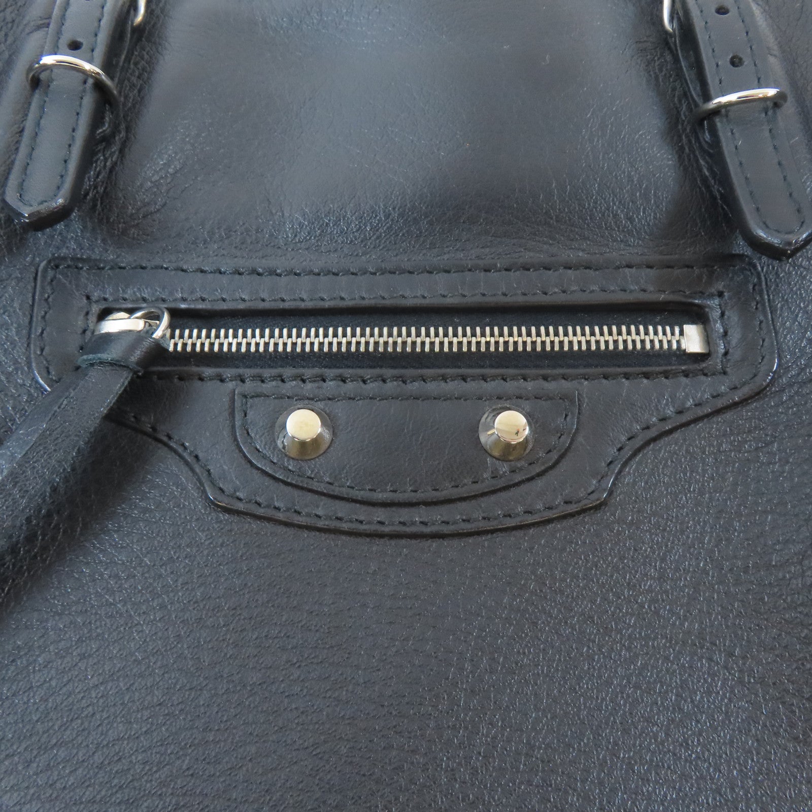 BALENCIAGA 【激減優惠】牛皮皮革Tote Bag銀扣手挽袋黑色