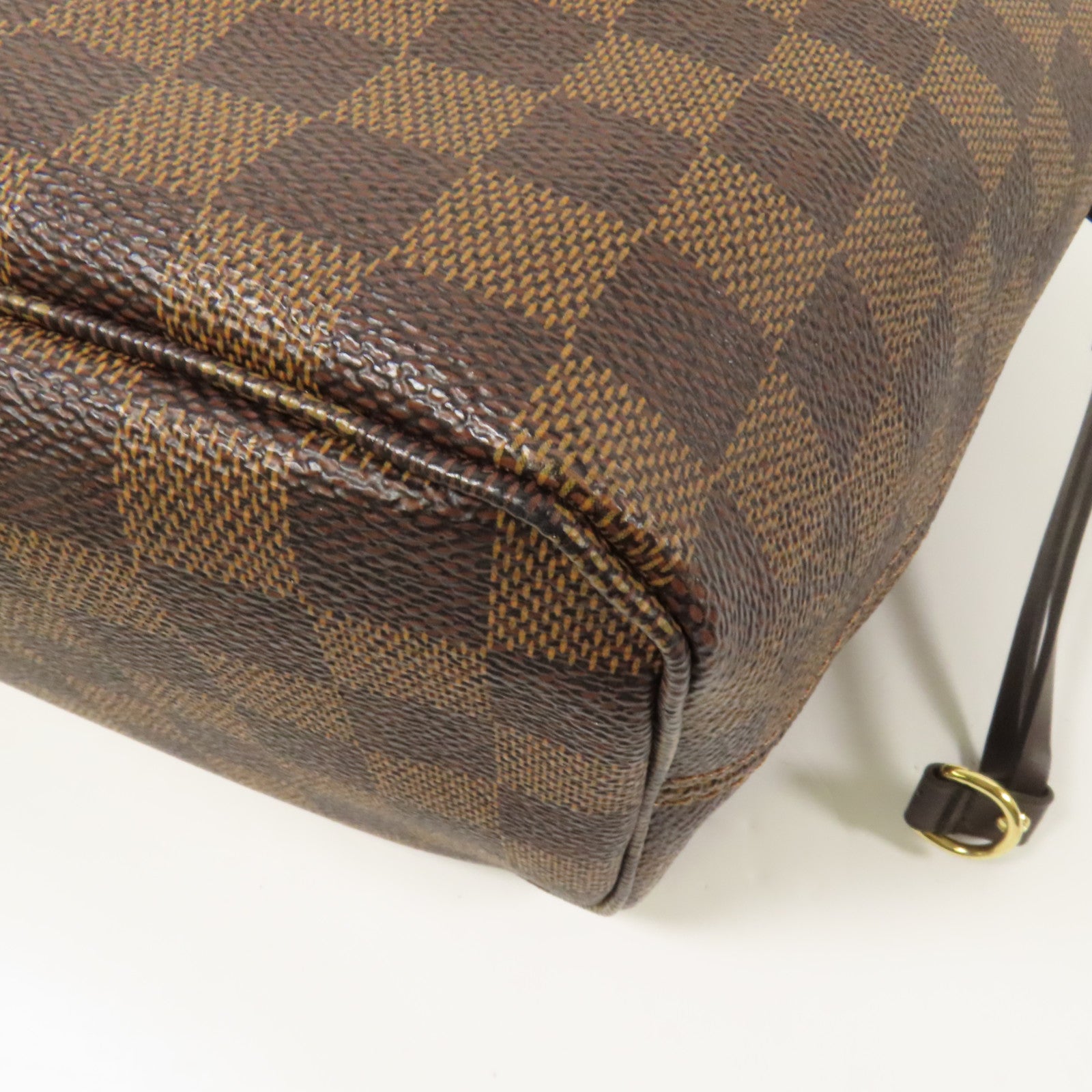 LOUIS VUITTON Damier Neverfull PM金扣手挽袋