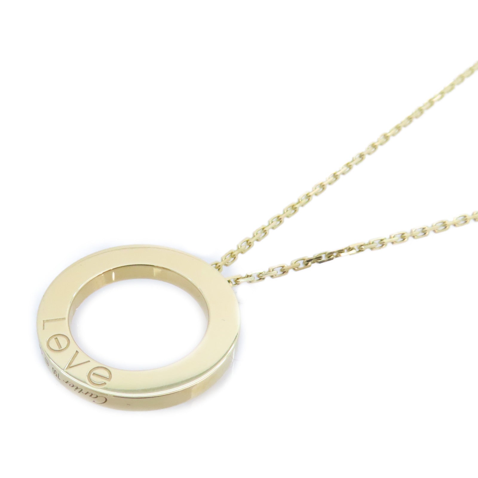 CARTIER GHW Love Circle 3P Diamond Necklace B7014500 18K Yellow Gold