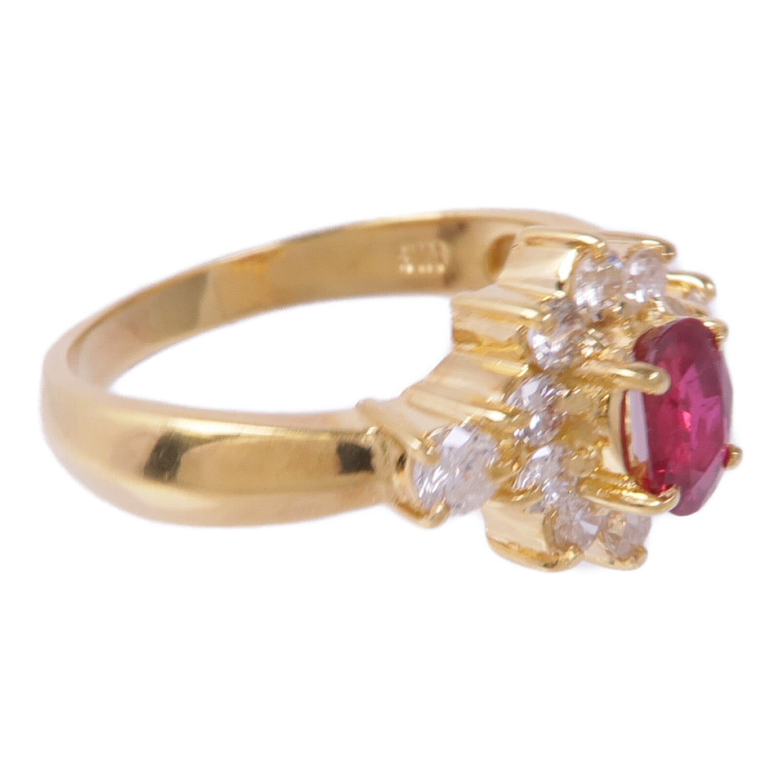 JEWELRY 18K黃金Spinel Diamond Ring尖晶石/鑽石戒指US#6.5