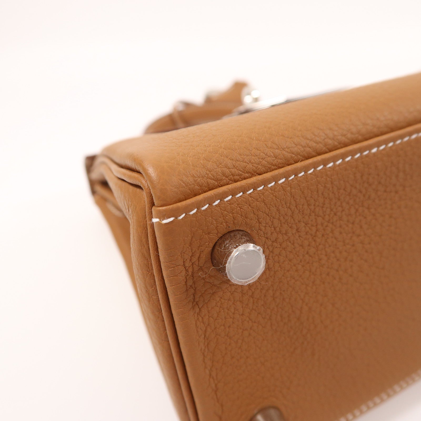 HERMES Clemence皮革Kelly 25銀扣手挽肩背兩用袋