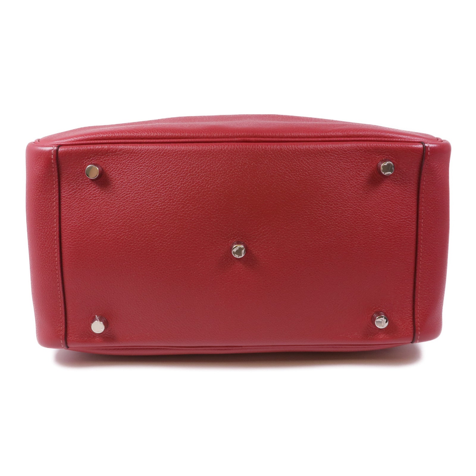 HERMES Clemence皮革Lindy 30銀扣肩背袋Rouge Casaque