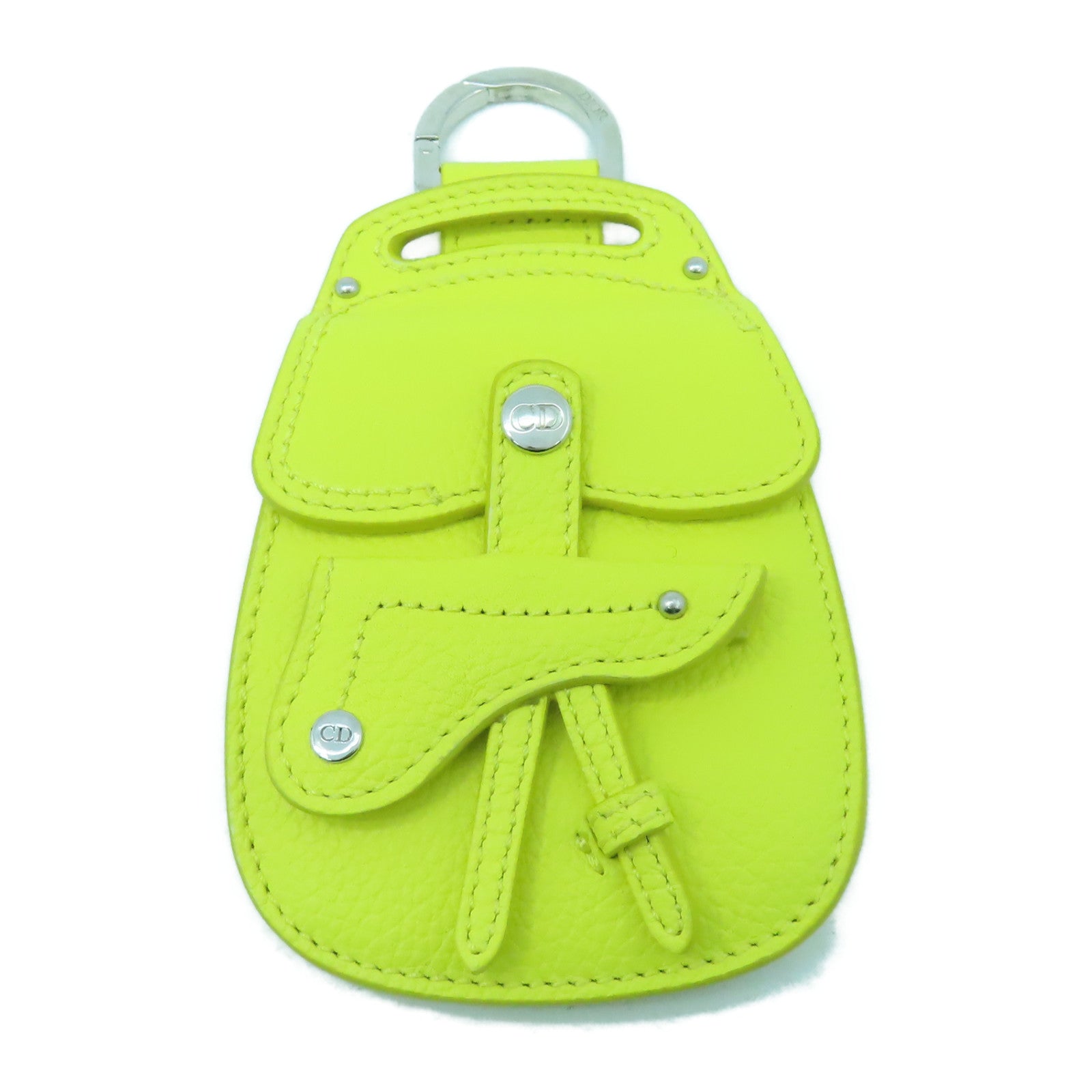 Dior 【激減優惠】牛皮皮革Coin Purse/Key Charm銀扣零錢包/掛飾黃色