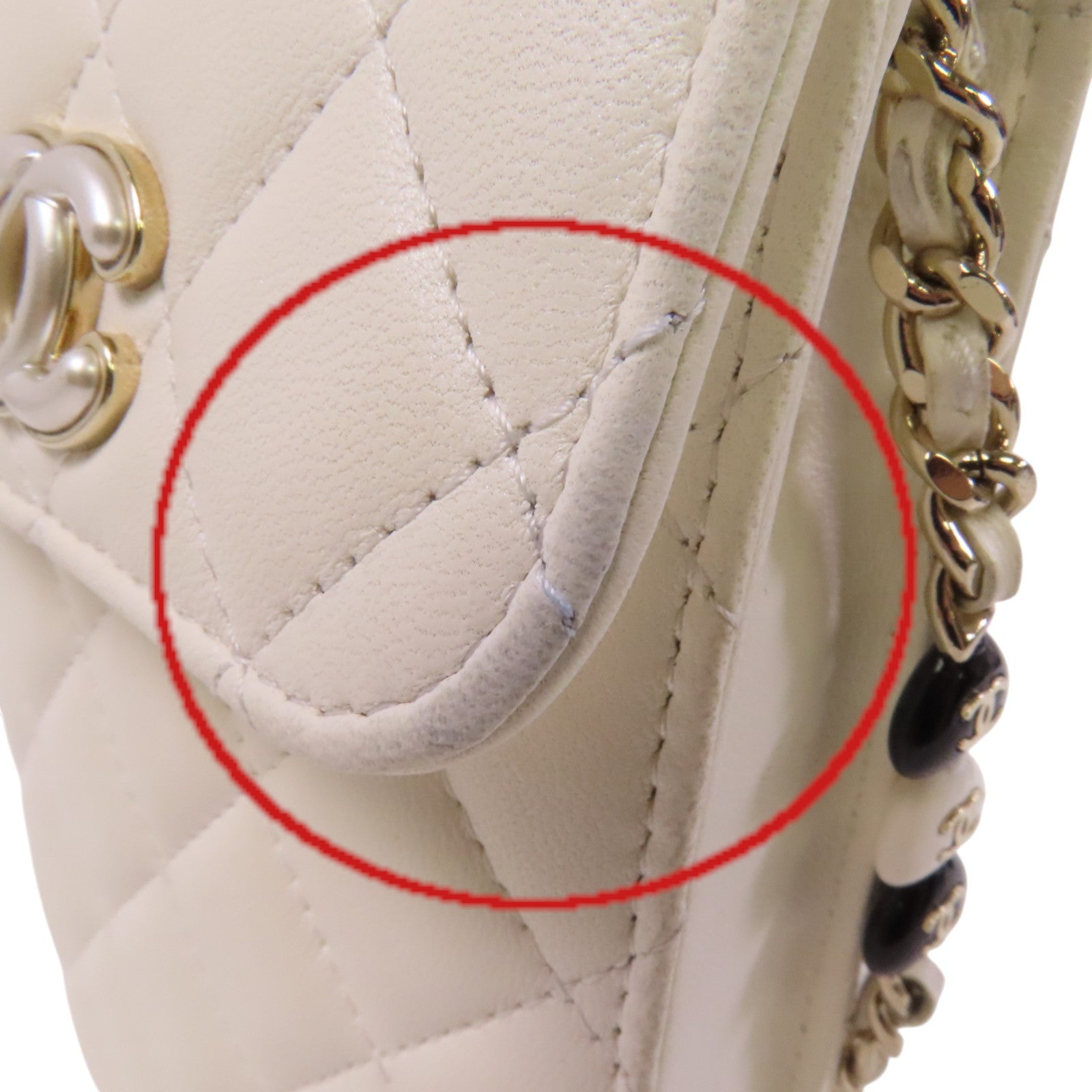 CHANEL 羊皮皮革Phone Bag金扣鏈帶肩背袋