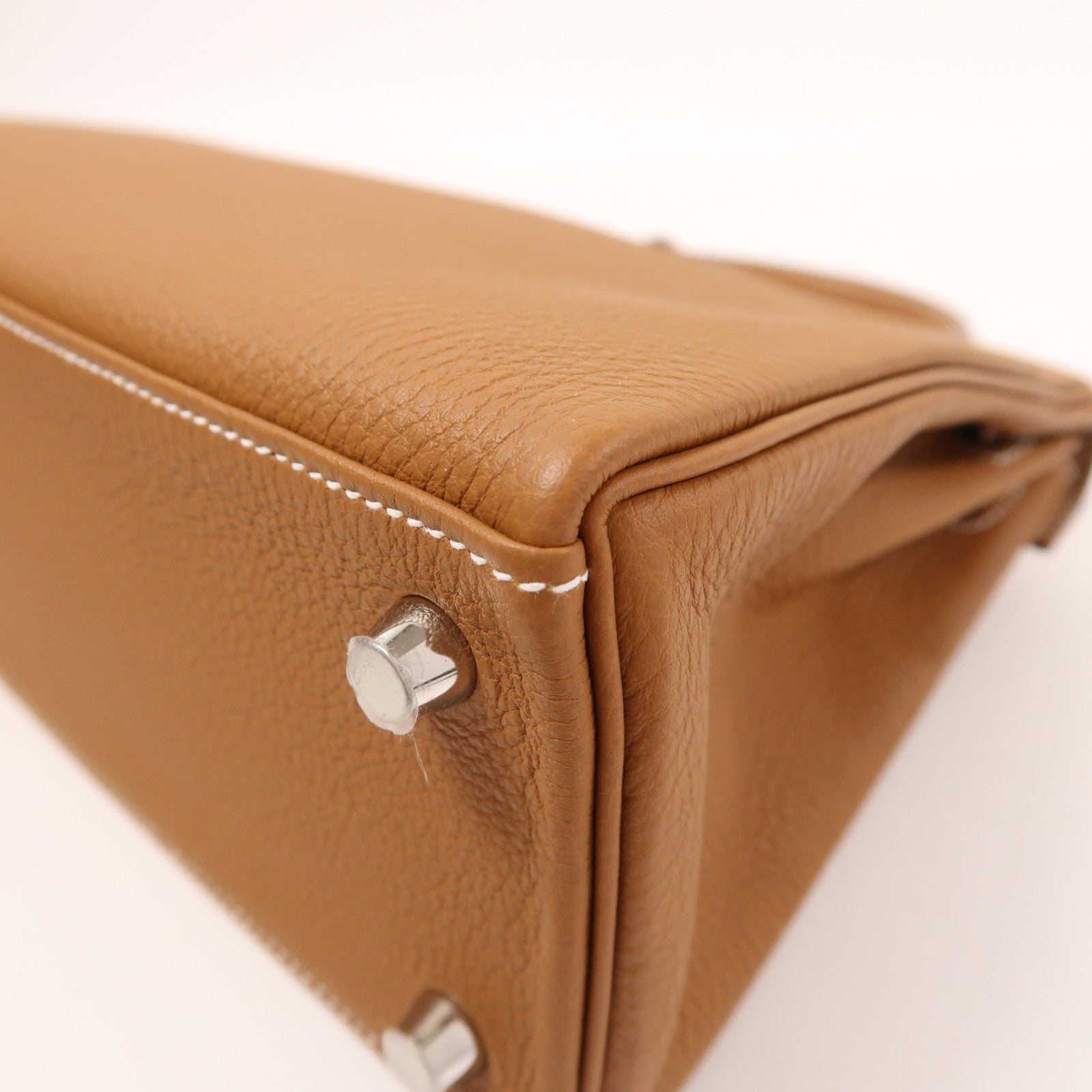 HERMES Clemence皮革Kelly 25銀扣手挽肩背兩用袋