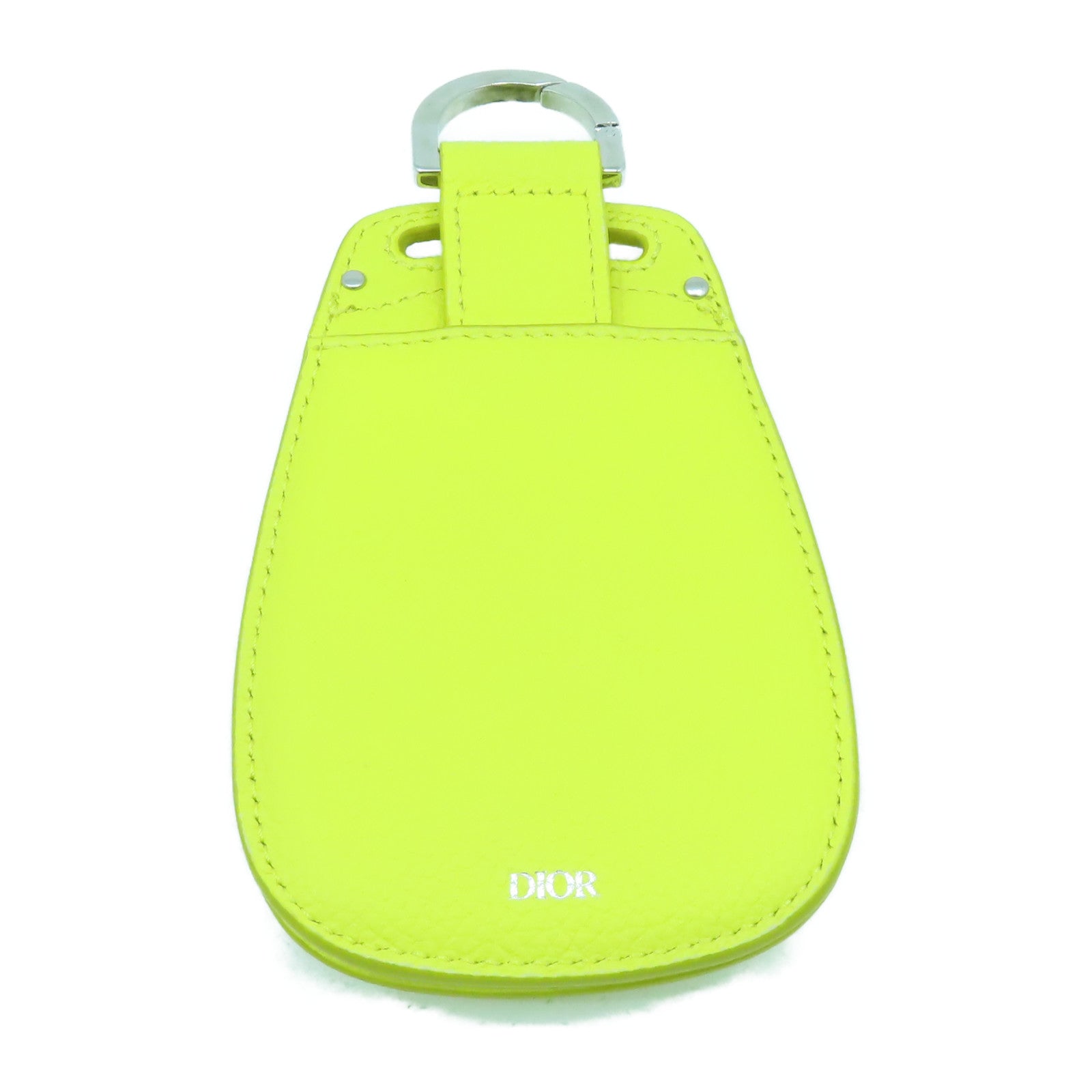 Dior 【激減優惠】牛皮皮革Coin Purse/Key Charm銀扣零錢包/掛飾黃色