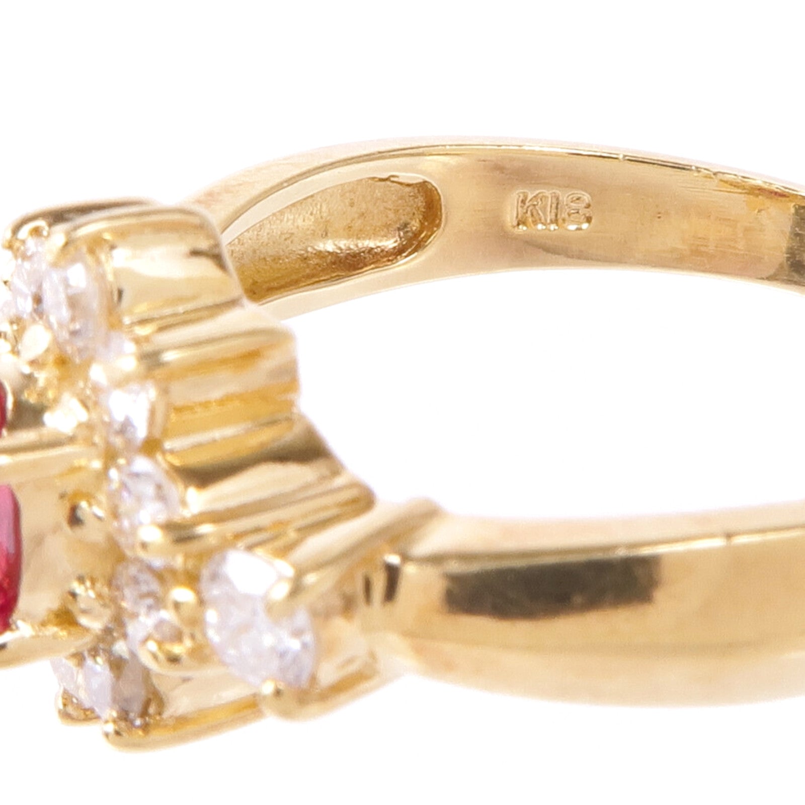 JEWELRY 18K黃金Spinel Diamond Ring尖晶石/鑽石戒指US#6.5