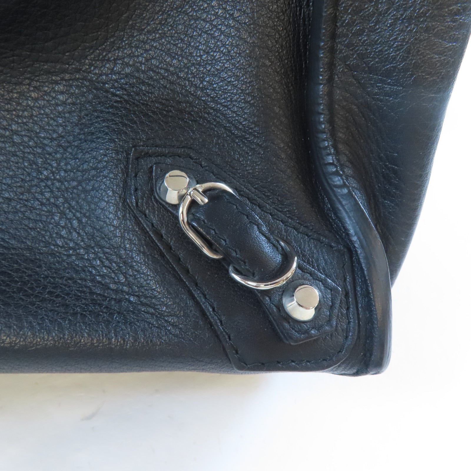 BALENCIAGA 【激減優惠】牛皮皮革Tote Bag銀扣手挽袋黑色