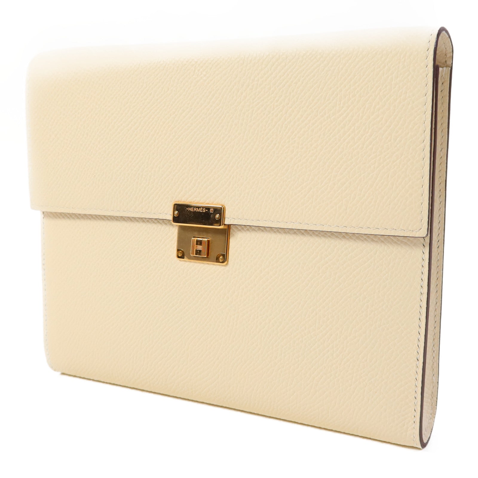 HERMES Epsom皮革Clic 16金扣肩背袋Nata