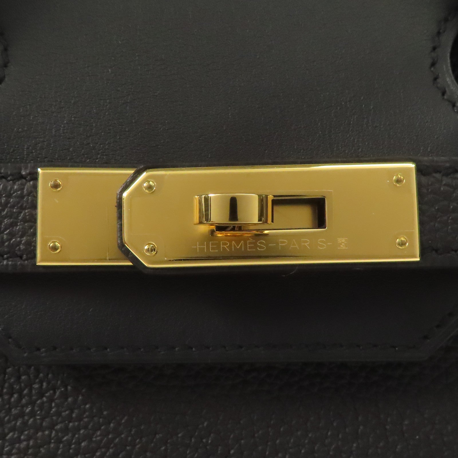 HERMES GHW Birkin 30 Handbag Togo Leather Black